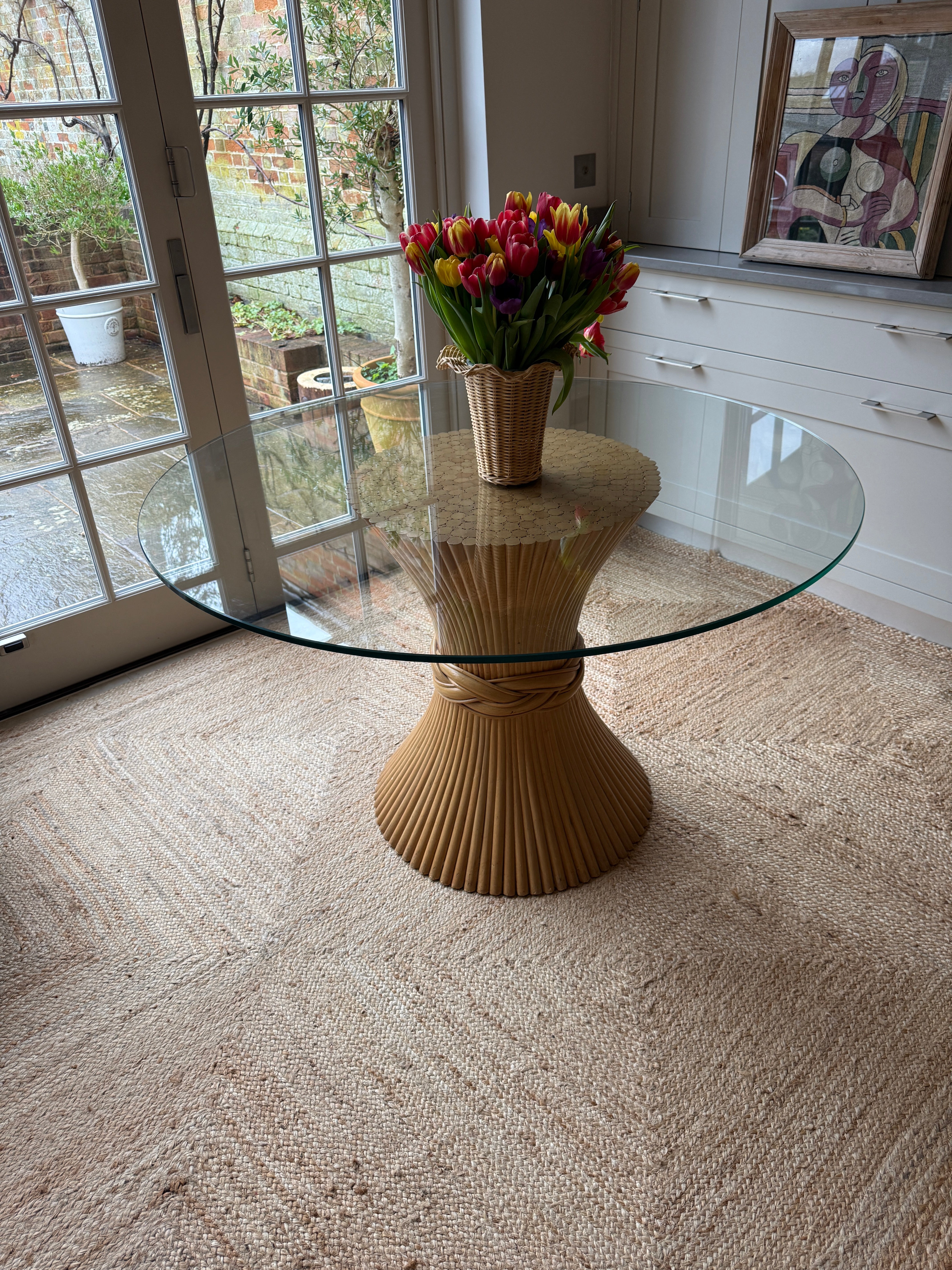 1970s McGuire Wheatsheaf Centre Table