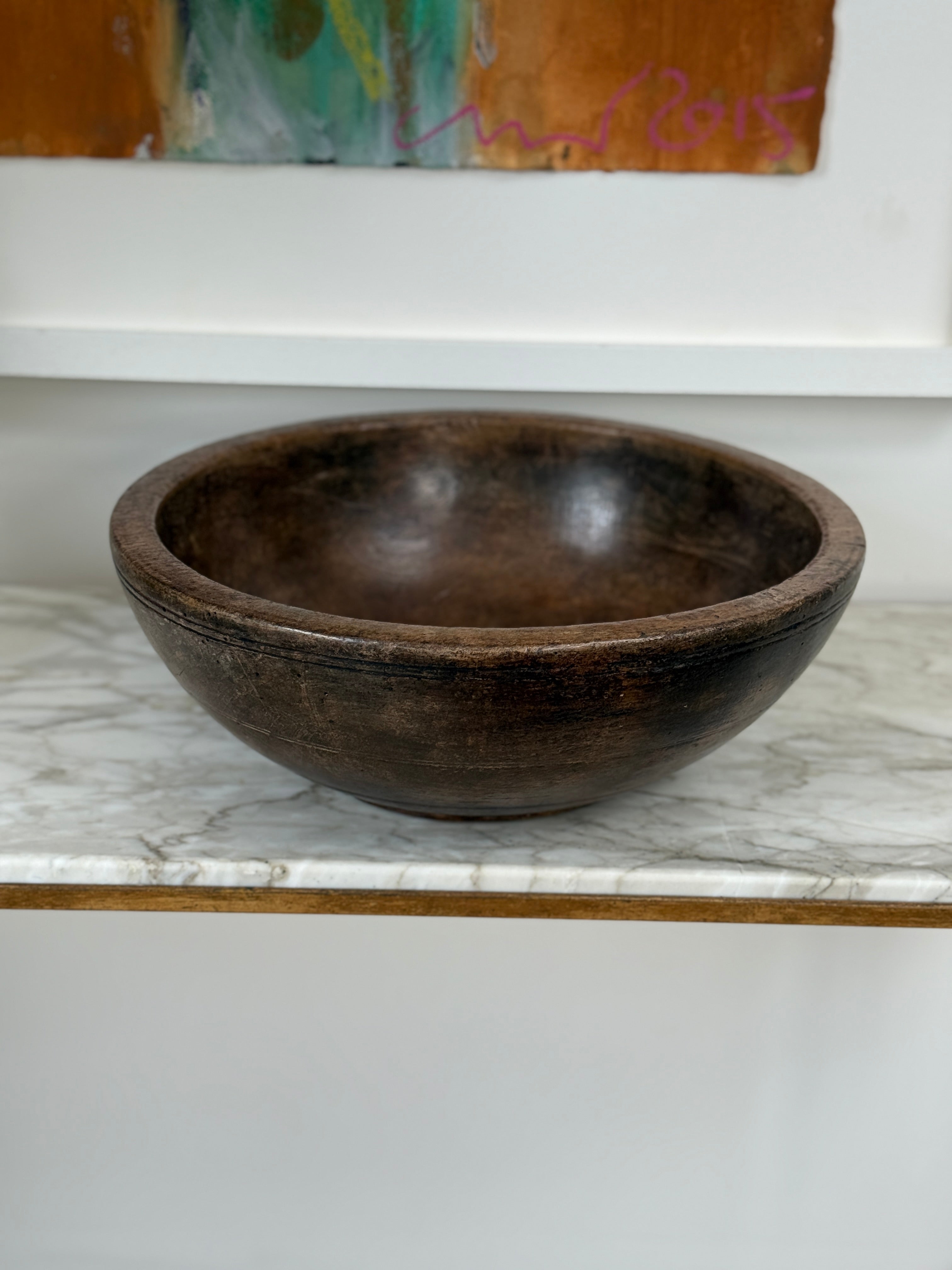 Impressive large 18th Century Sycamore Dairy Bowl.