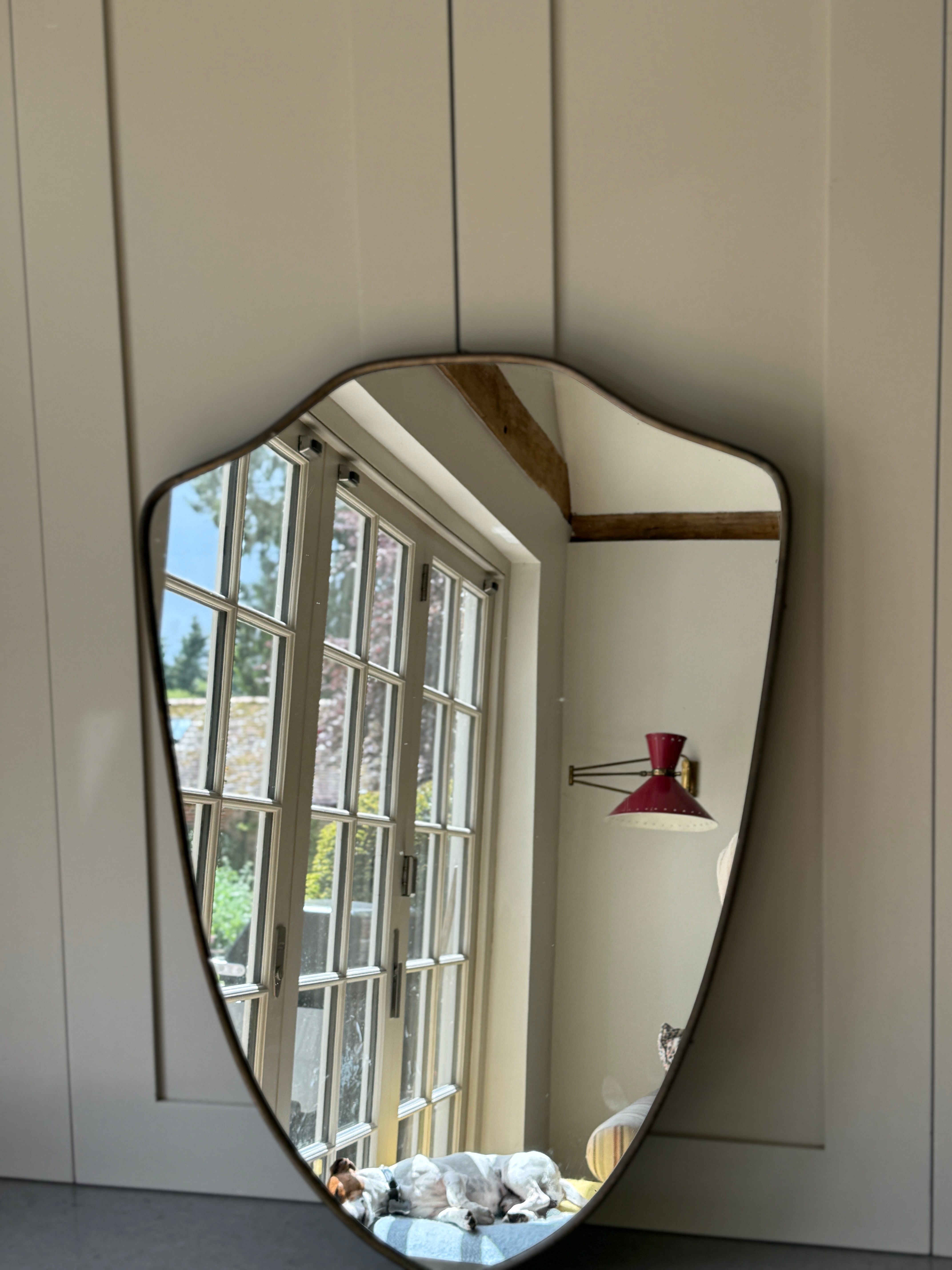 Small Brass Shield Mirror (66x48.5cm)
