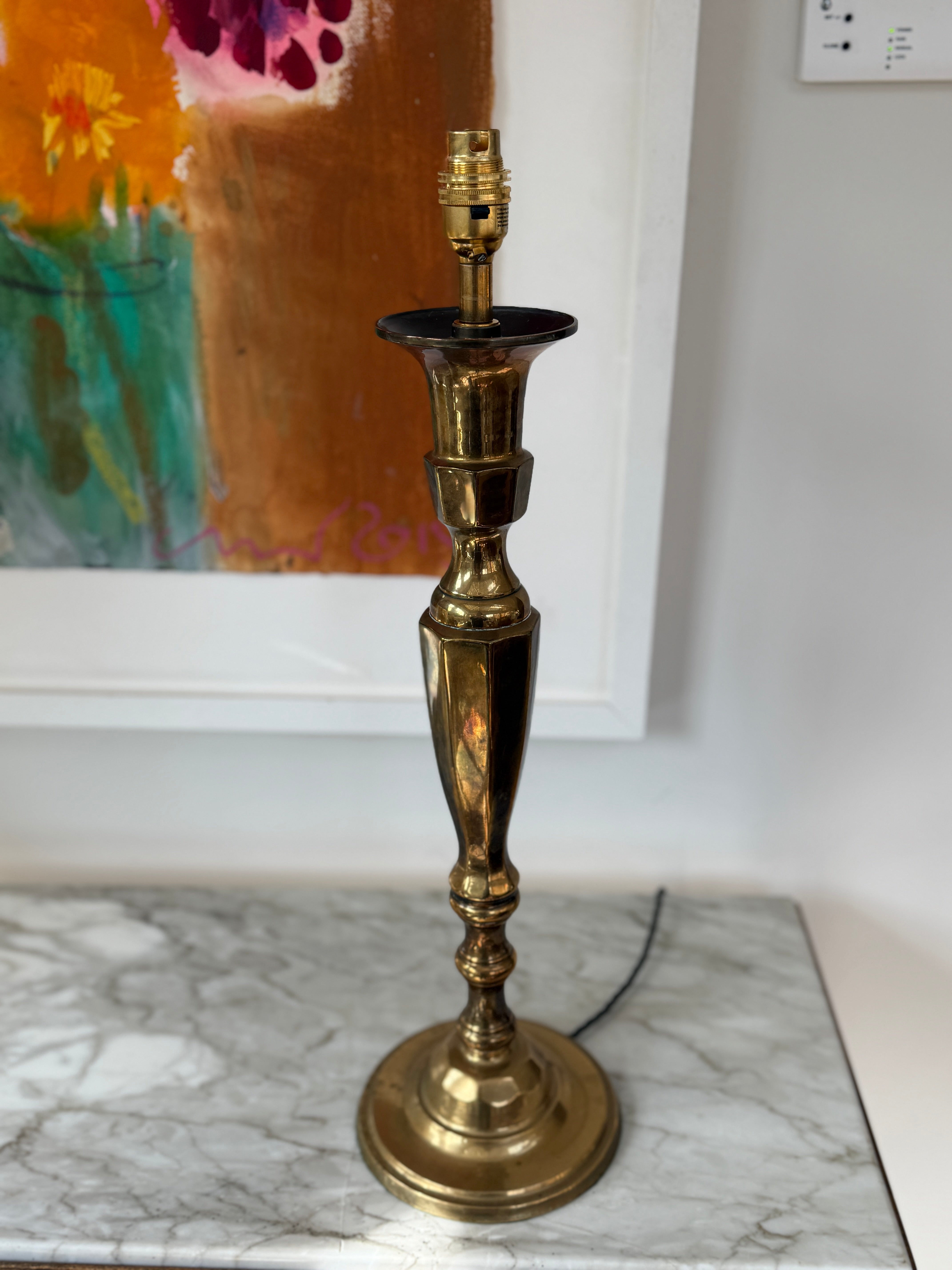 Tall Antique Brass Lamp