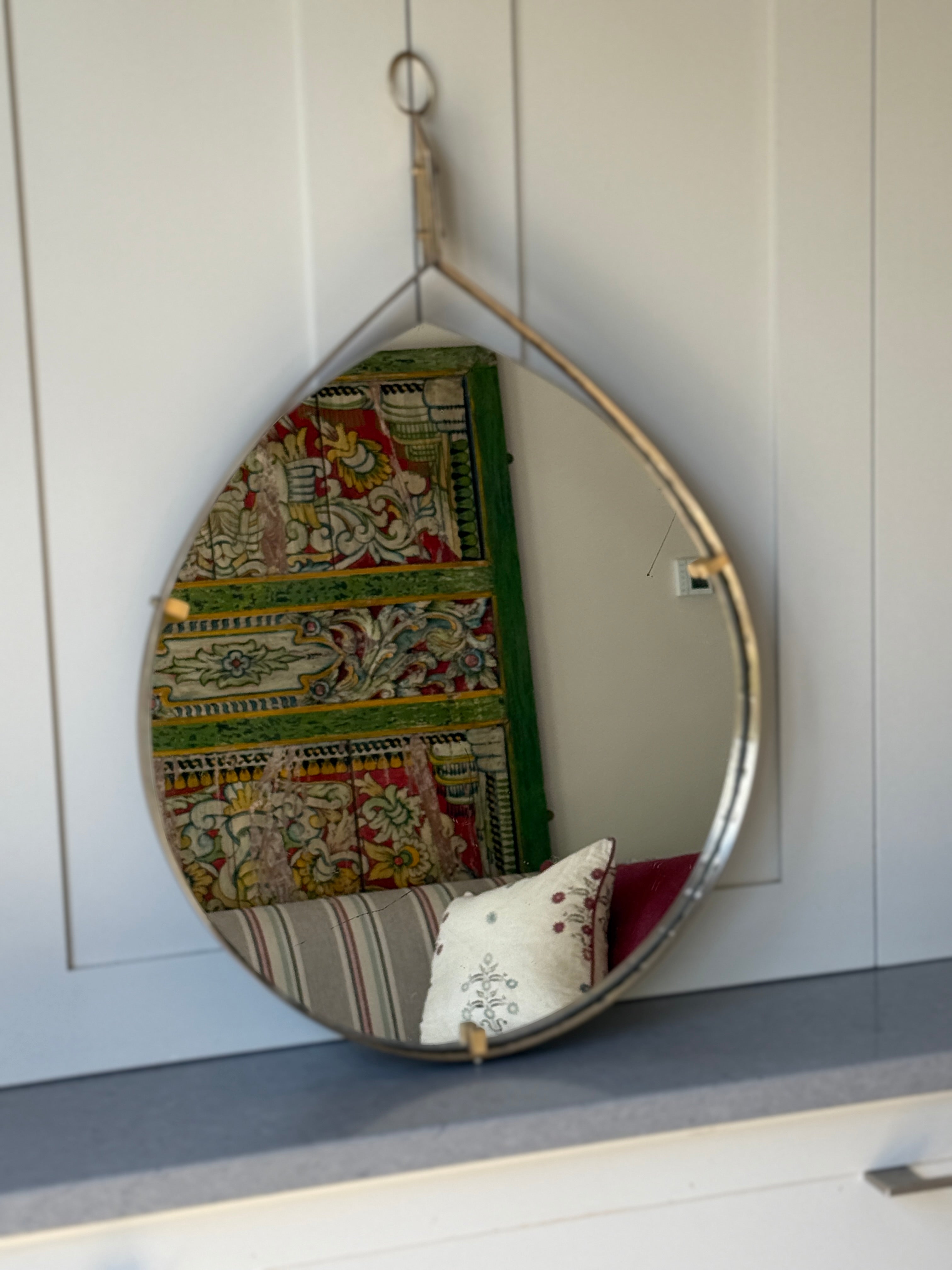 Brass Italian Tear Drop Mirror
