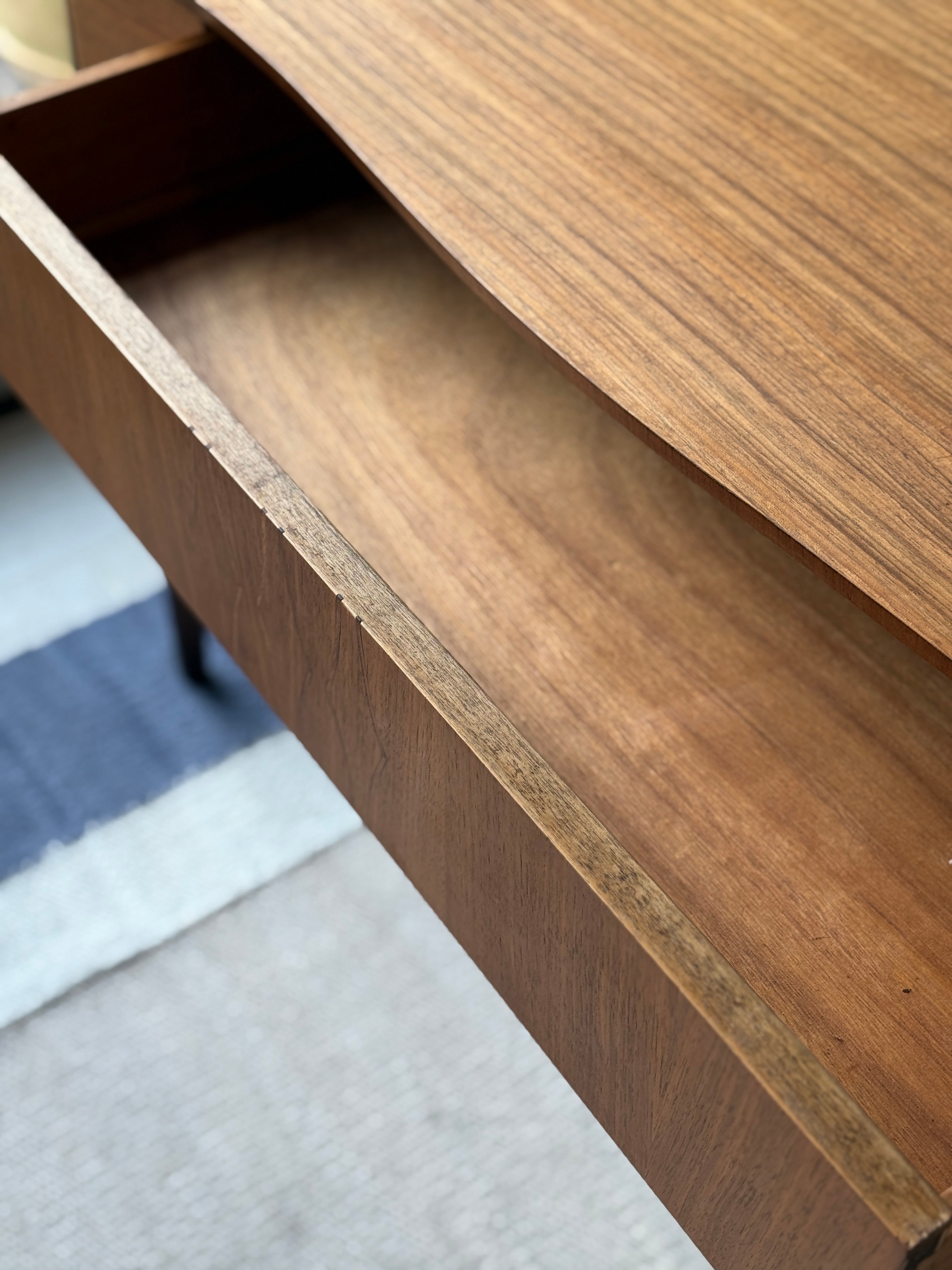 Midcentury Satinwood & Walnut desk by Everest