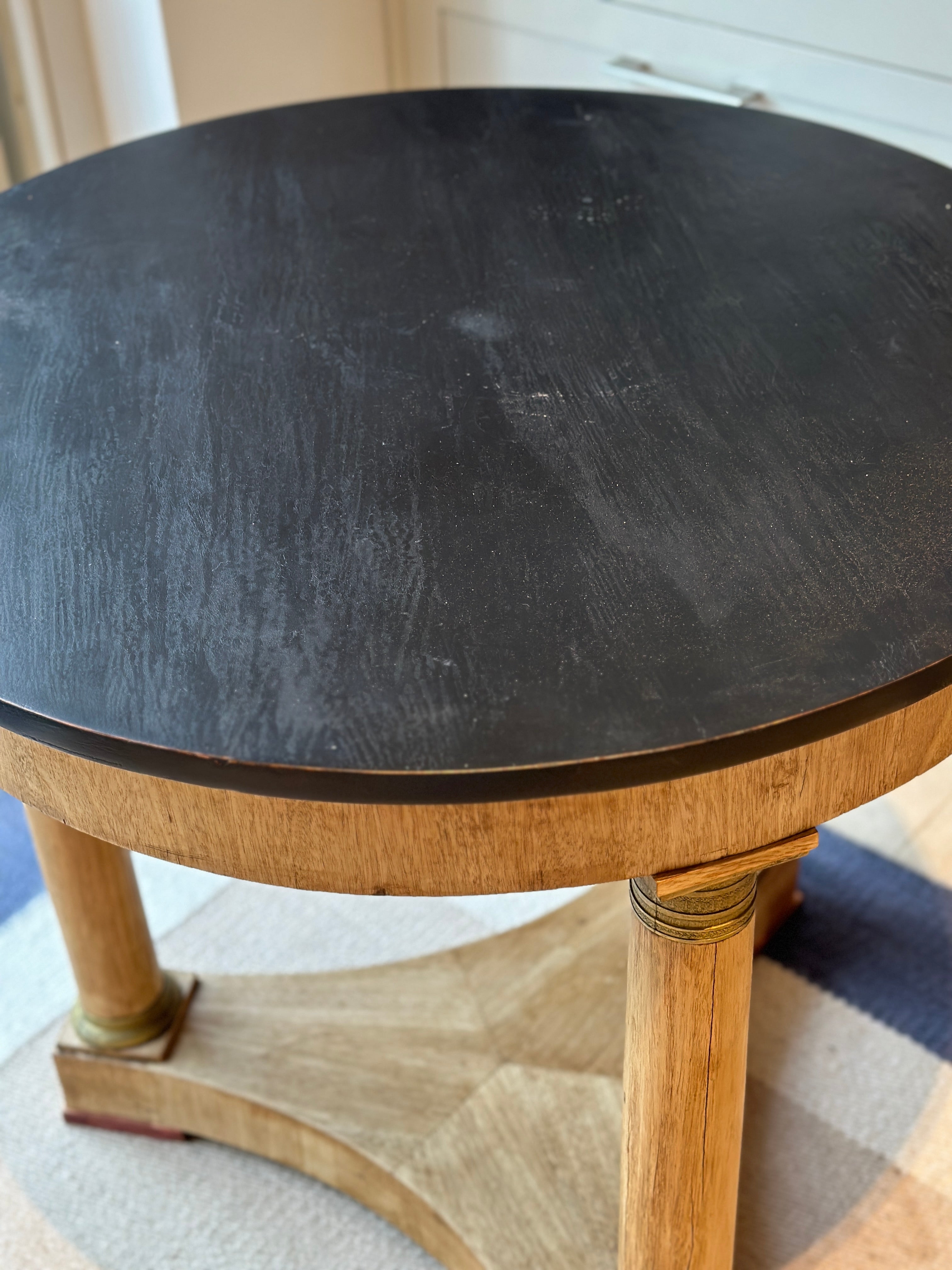 Pale Oak Gueridon with Wooden Top