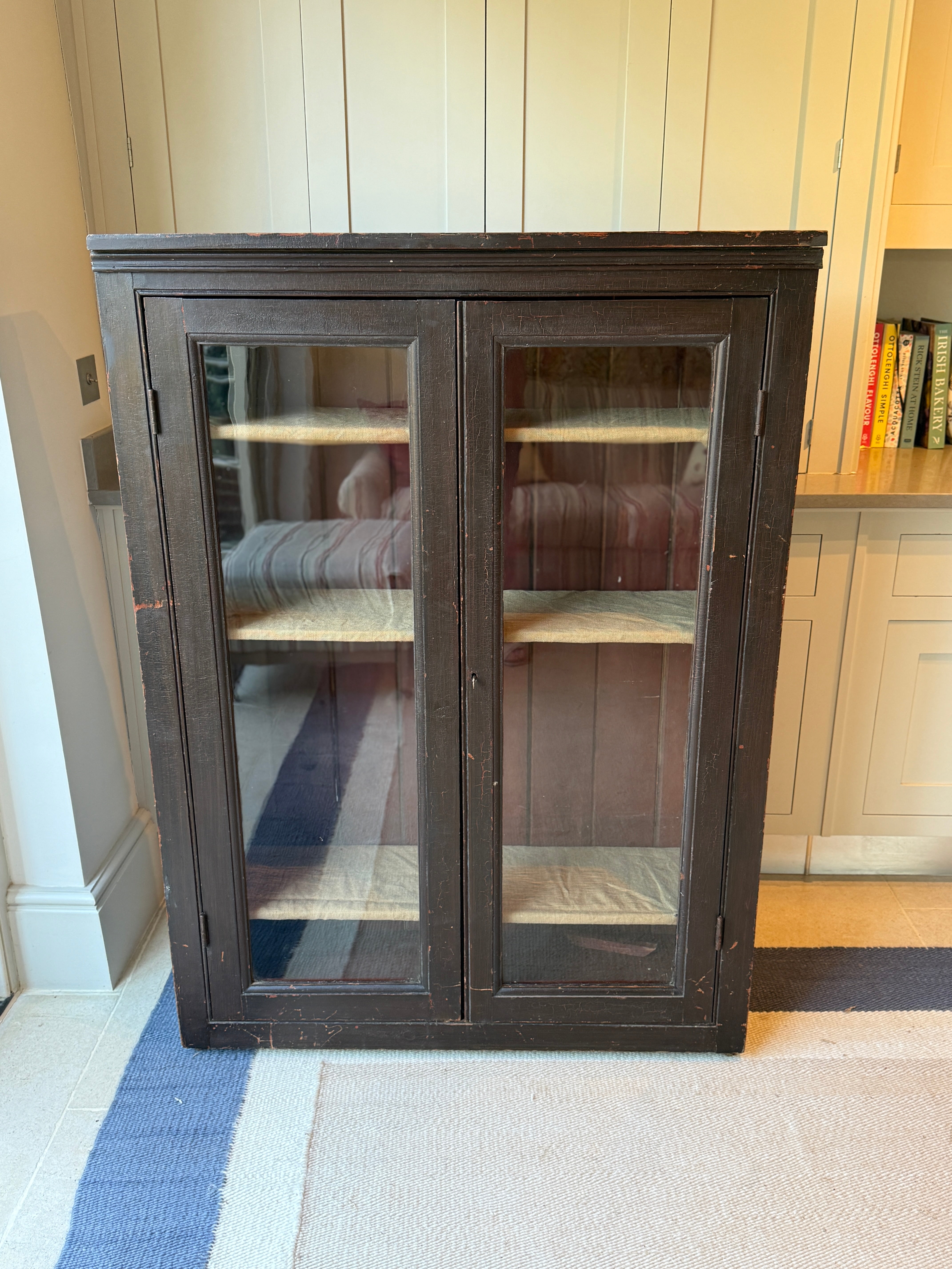 Antique Painted Pine Glazed Cabinet
