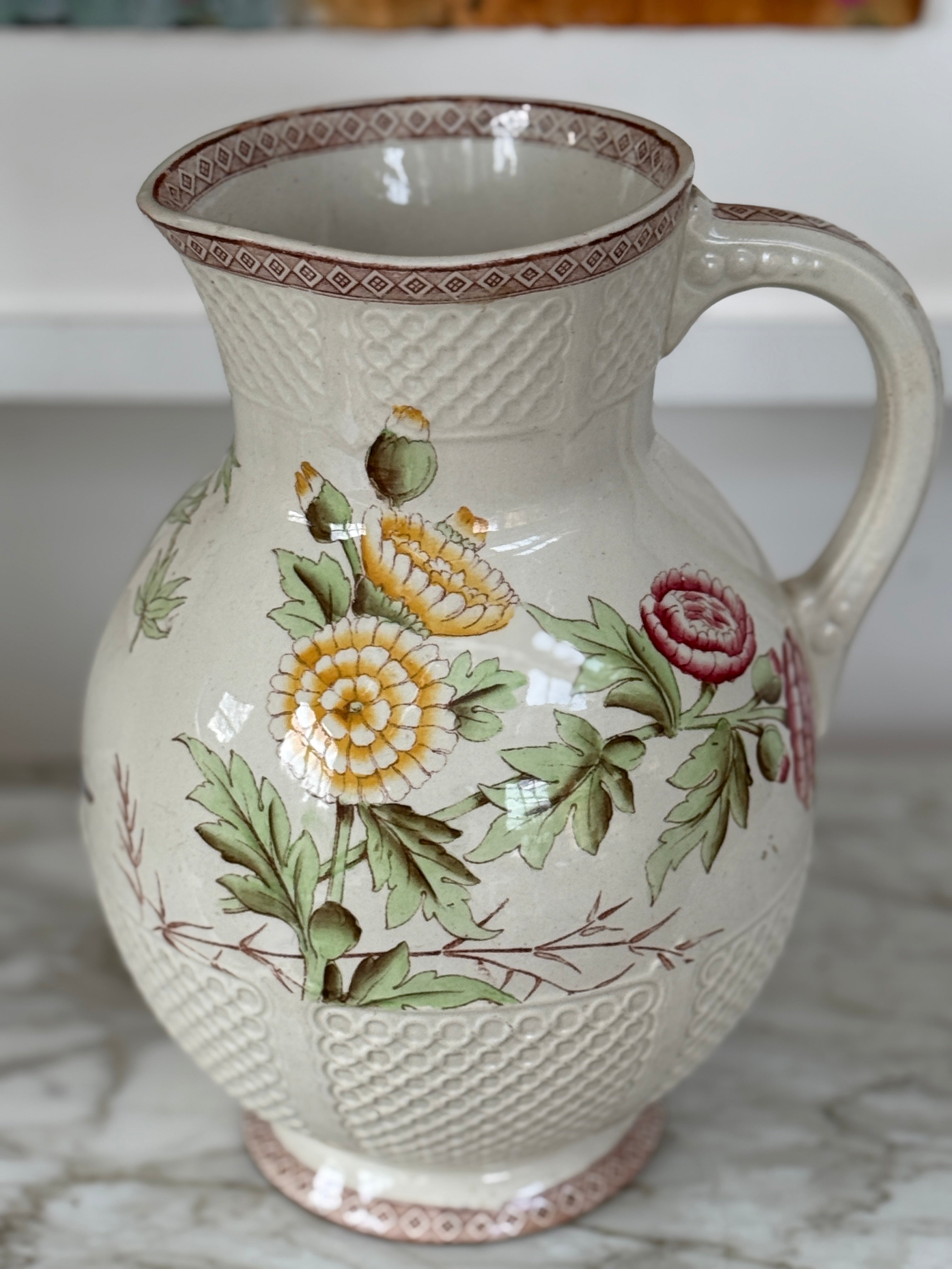Pretty Victorian Floral Water Jug