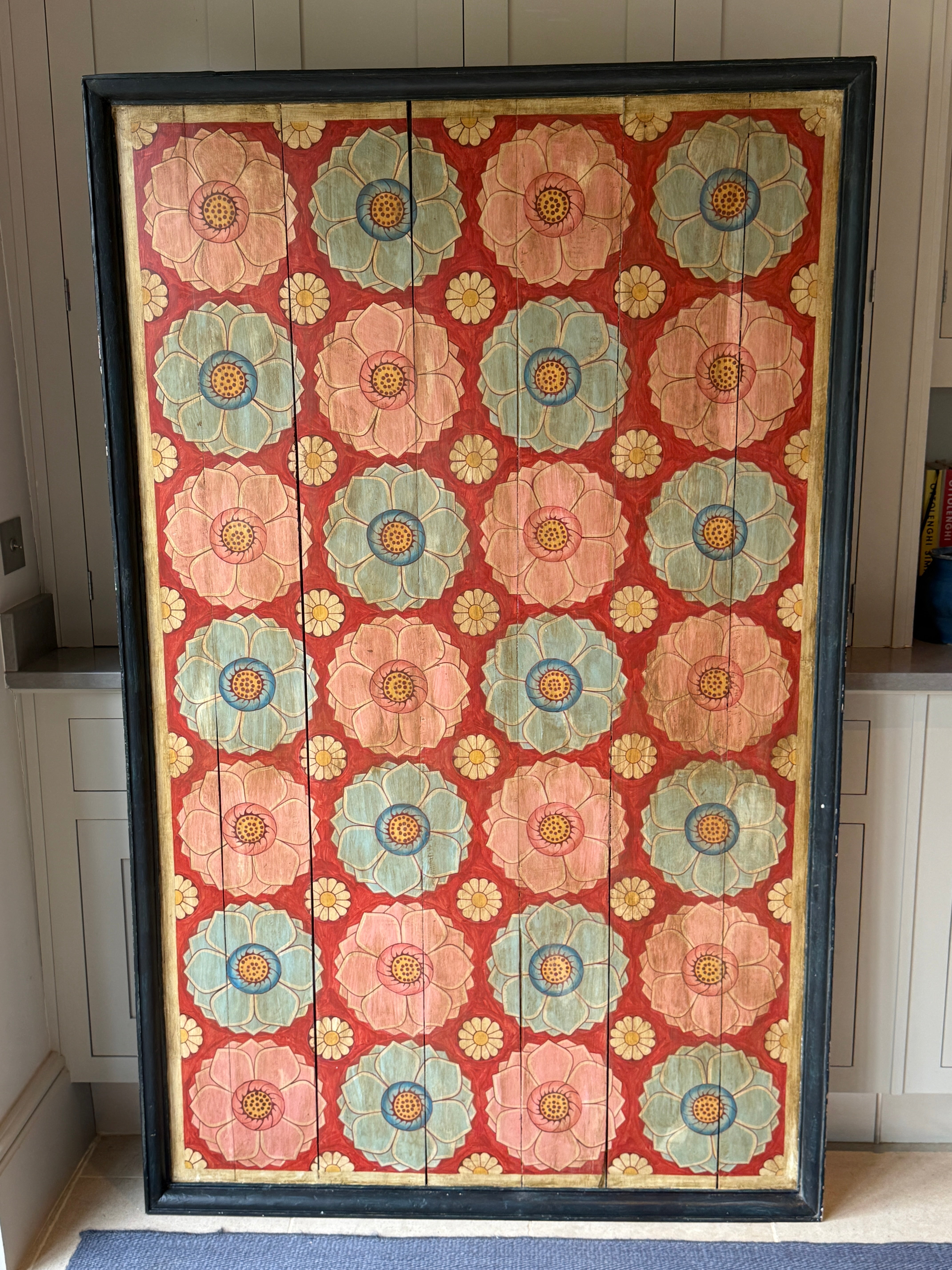 Large Framed Antique Kandayan Wood Panel