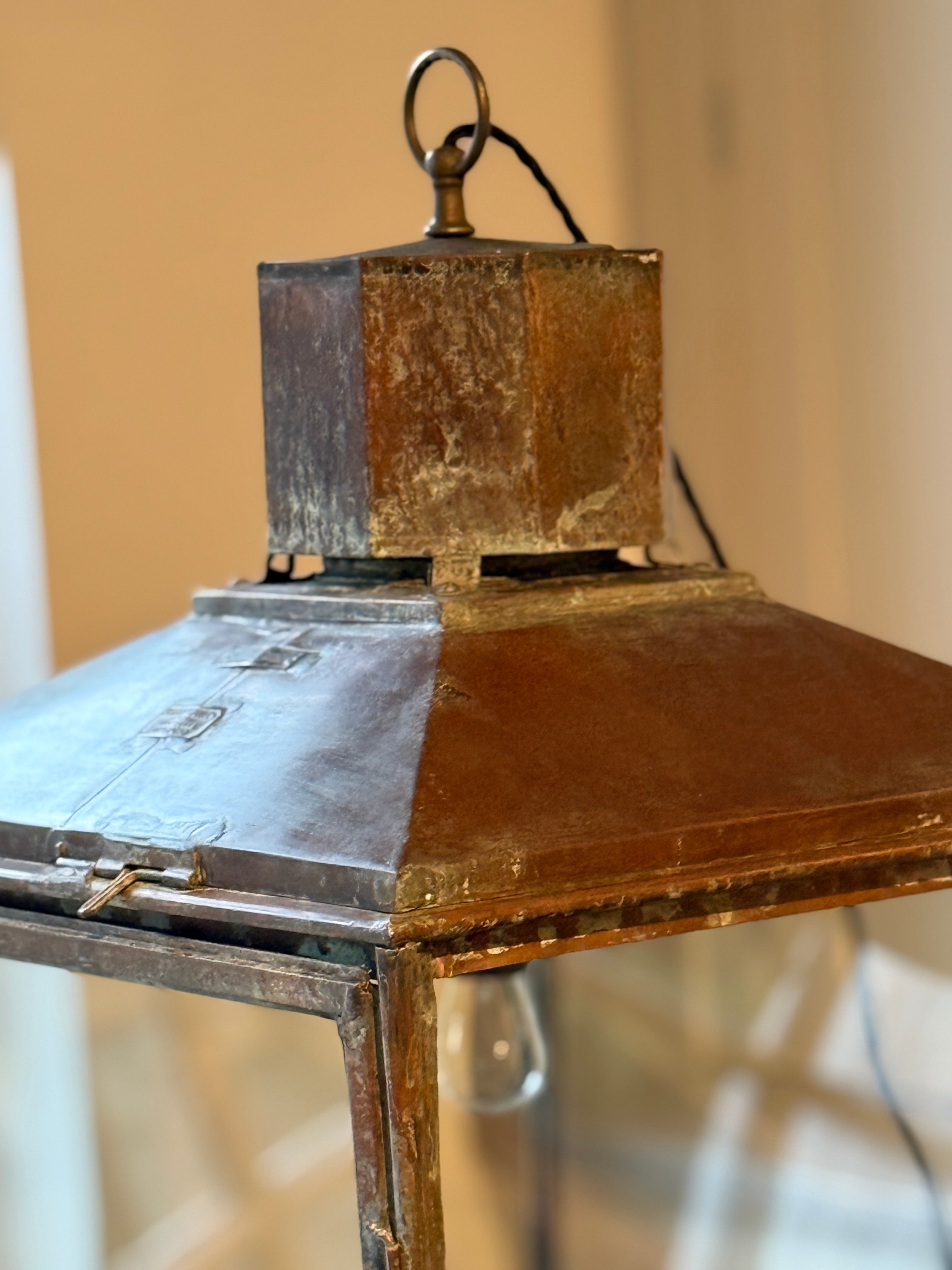 Large Antique Lantern by Foster & Pullen (Bradford) restored and rewired