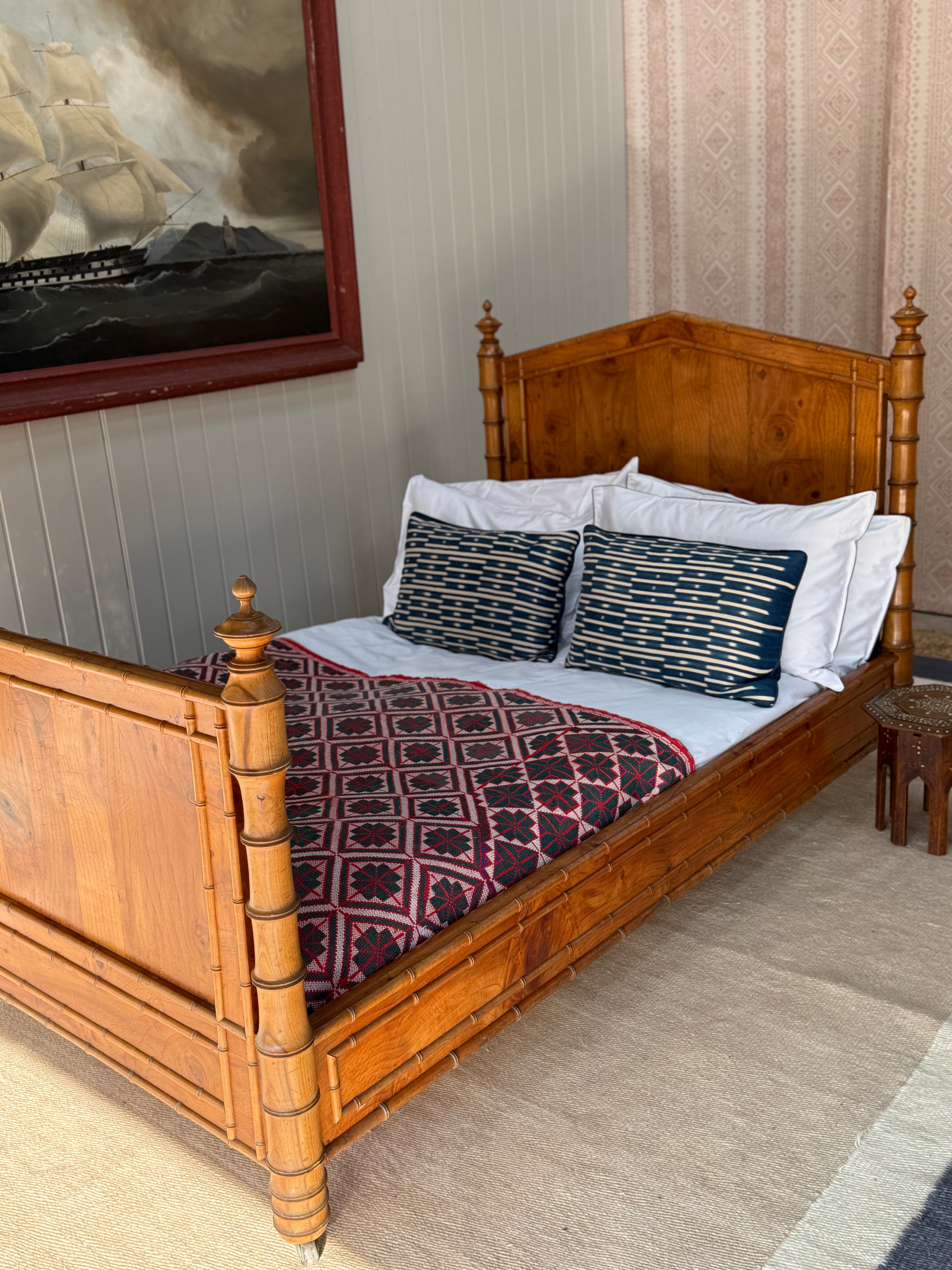 Large Single/ Small Double Faux Bamboo Bed