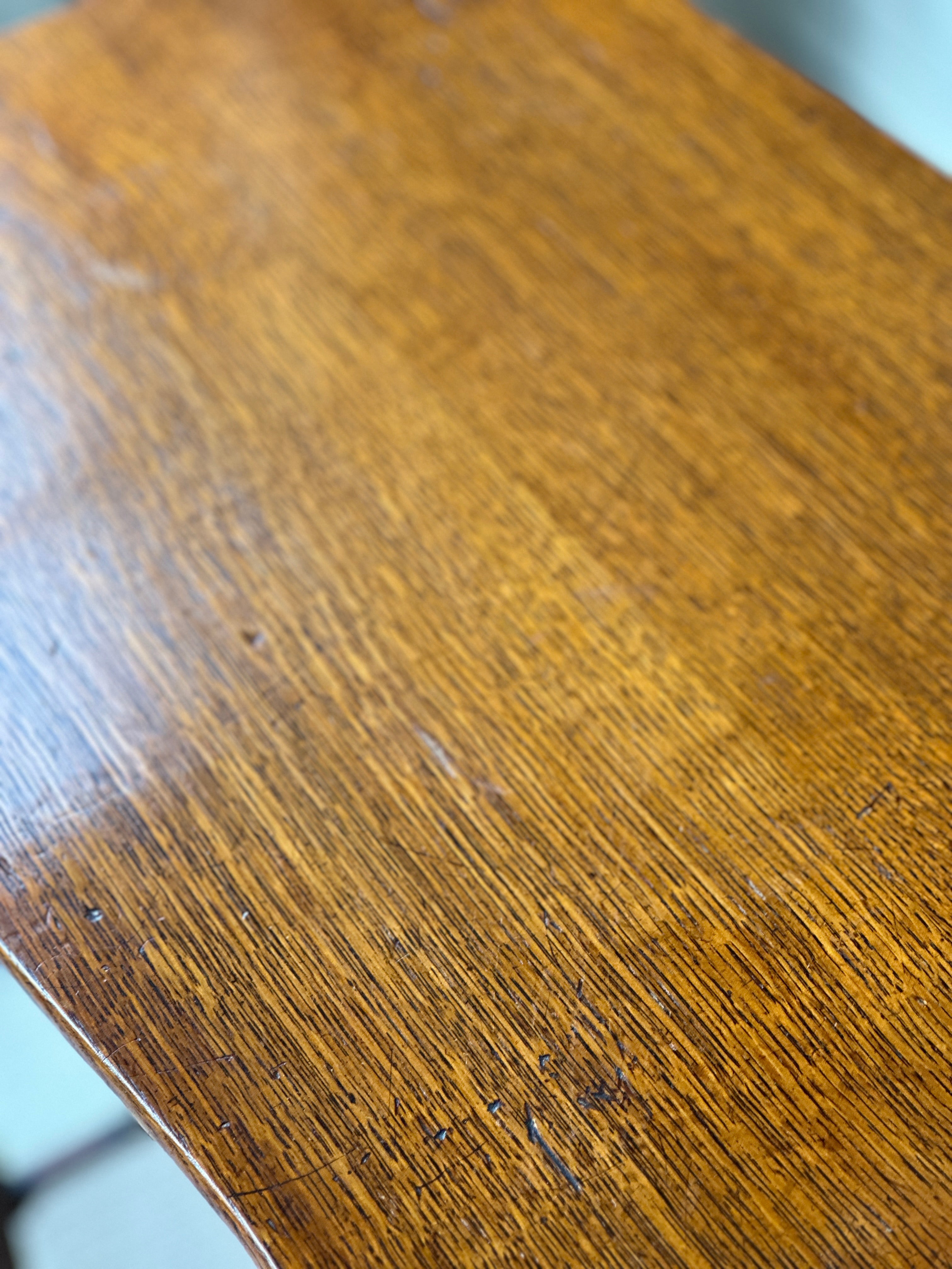 Charming Honeyed Oak Side Table with Shelf
