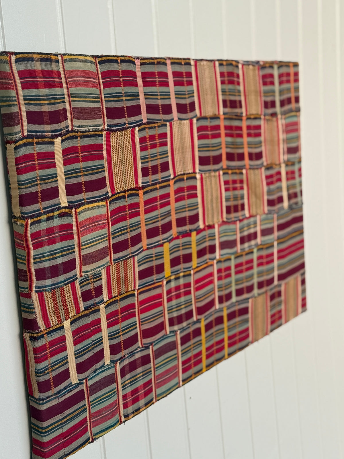 Framed Orange Ewe Textile from Togo Ghana