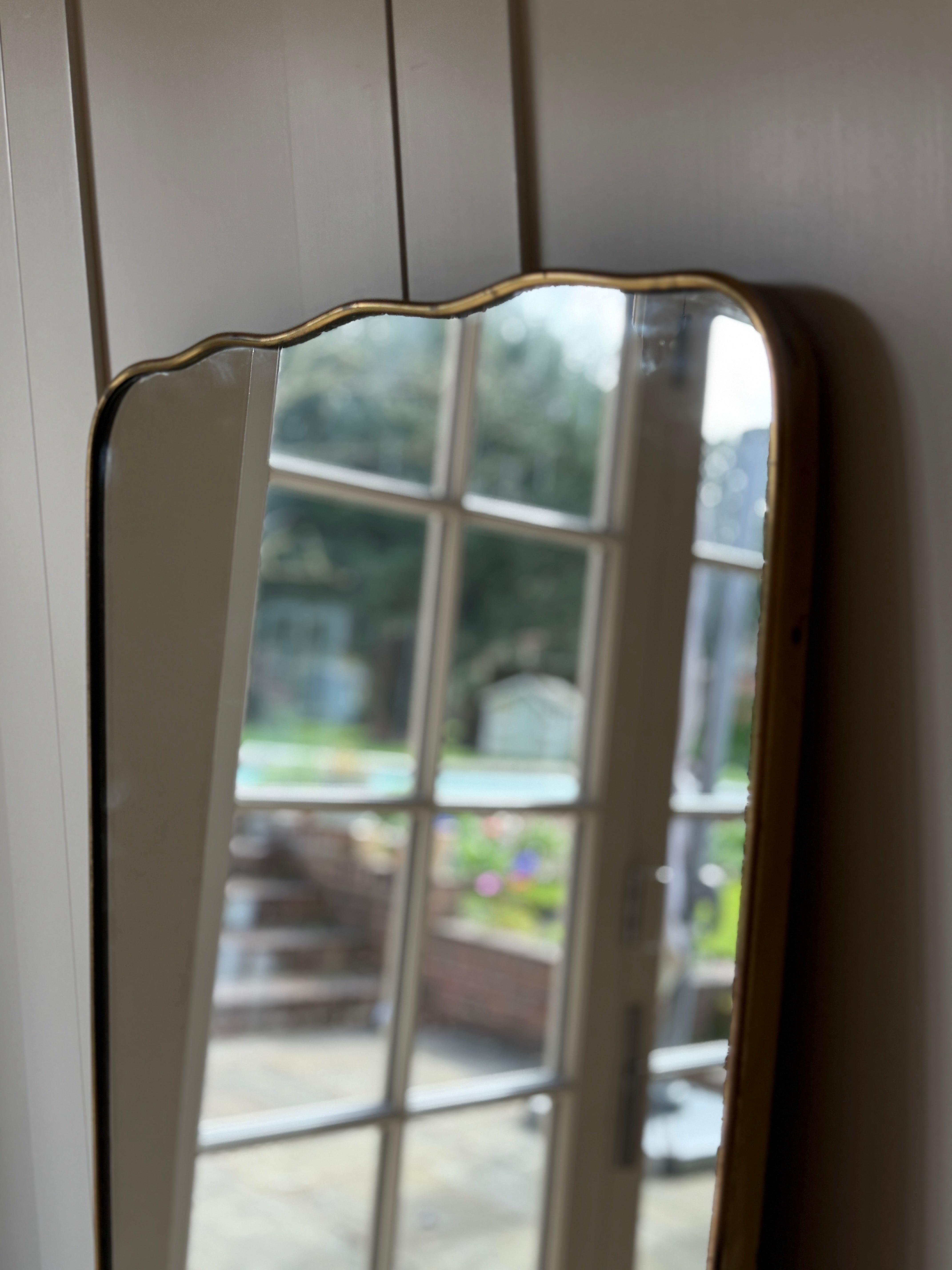 Italian Brass Gio Ponti Shield Mirror