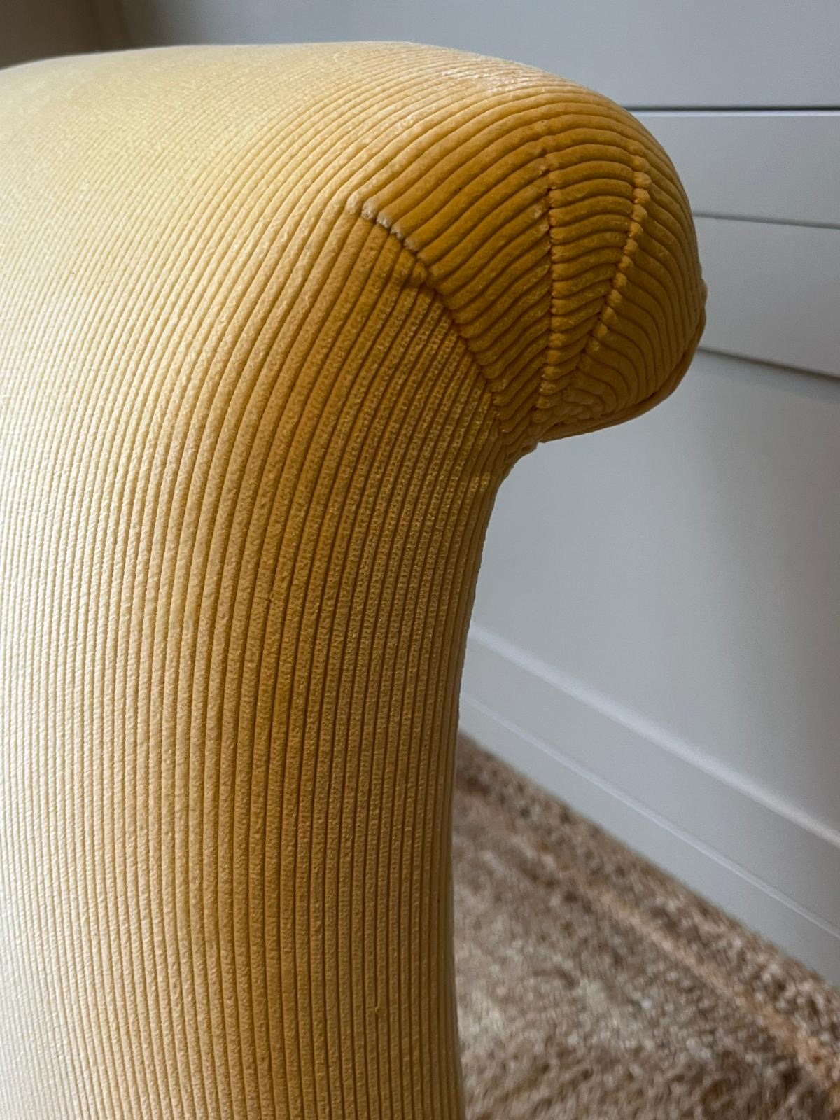 French Slipper Chair in Lemon RU Velvet