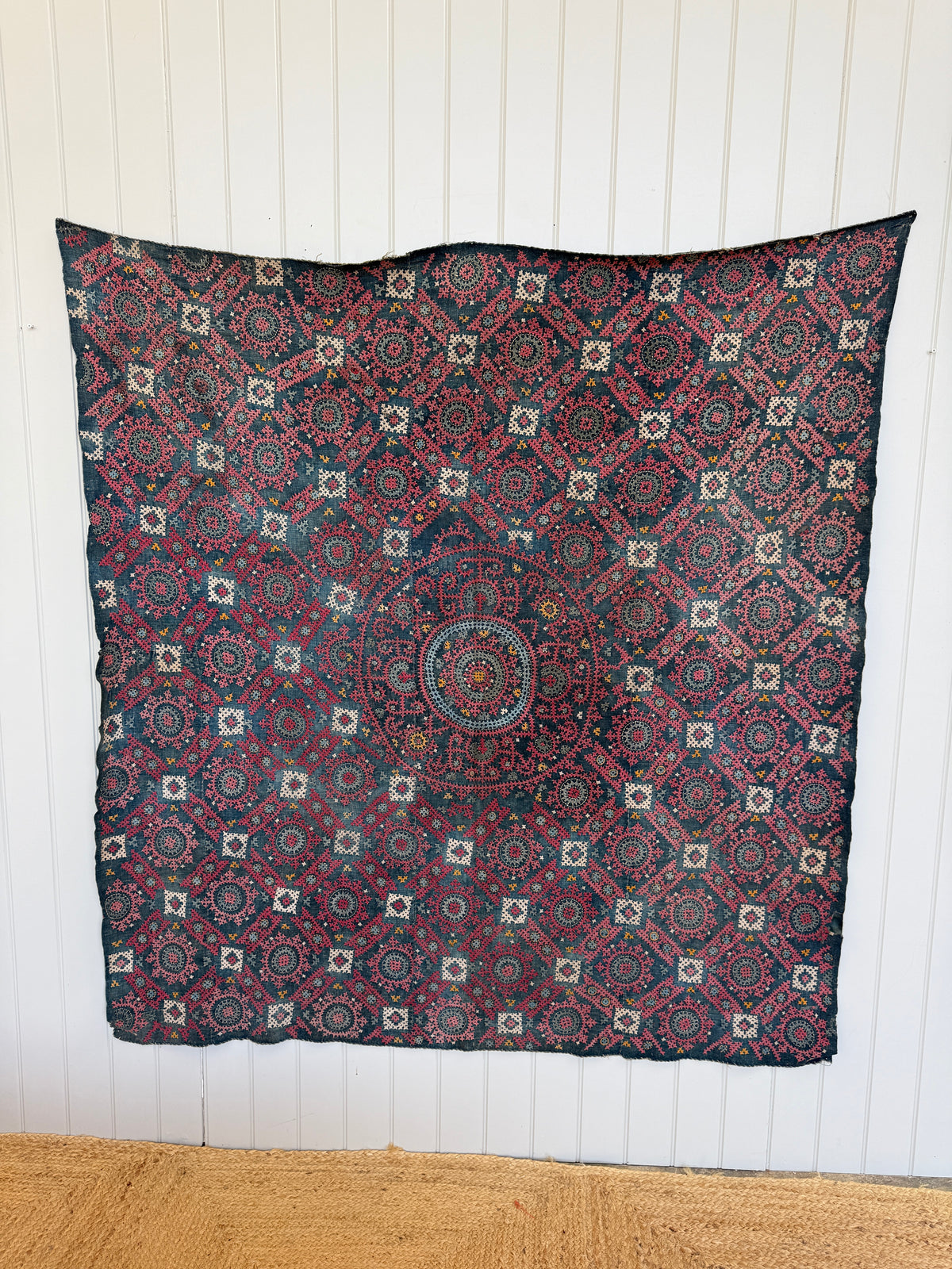 Armenian Marash Cotton Embroidered Panel, Eastern Turkey, Late 19th Century