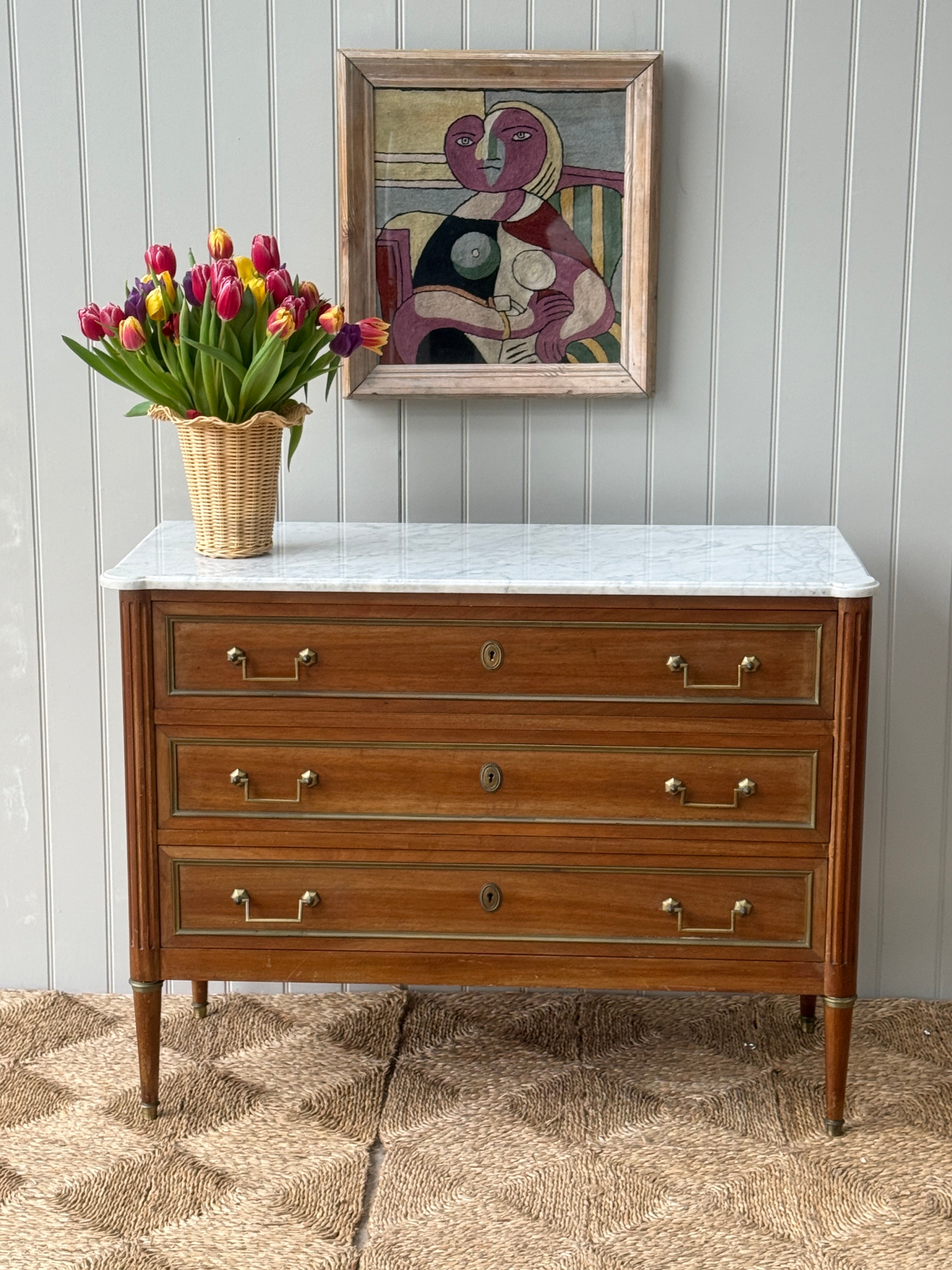French Commode with White Marble top
