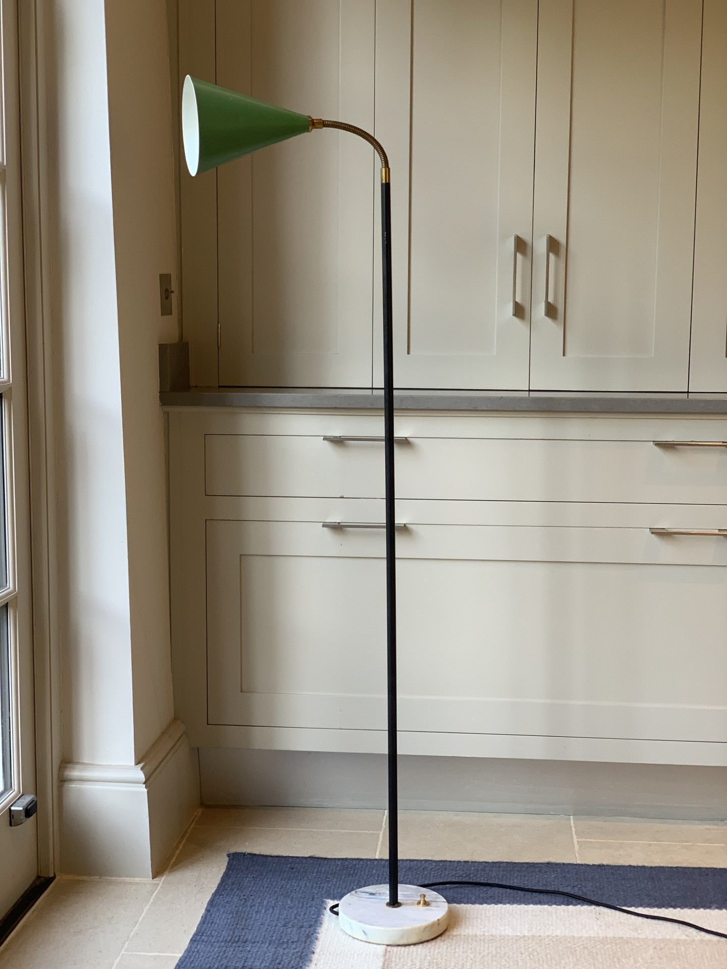 Italian Stilux 1950's Floor Lamps in Green