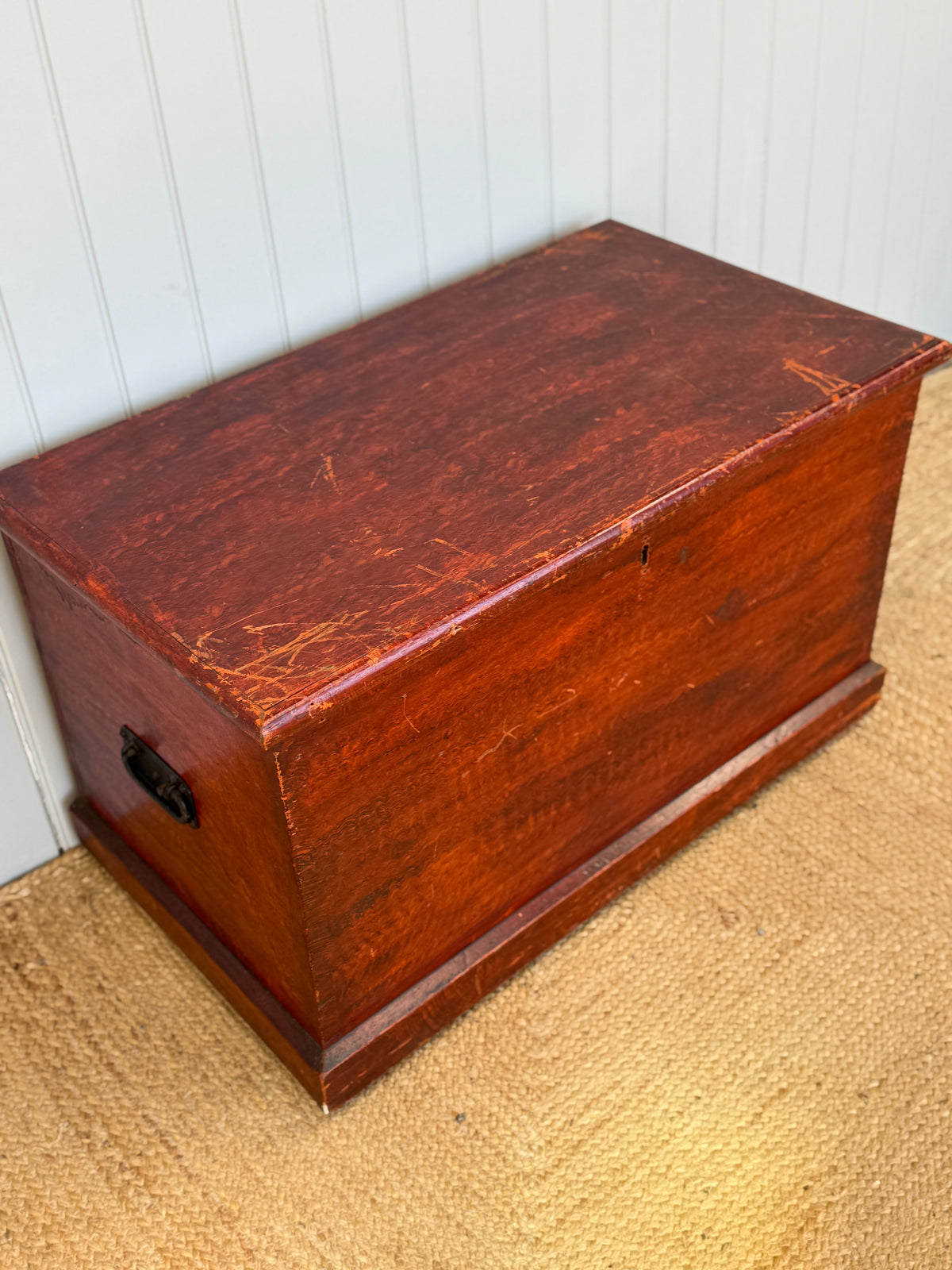 Large Red Hand Painted Chest