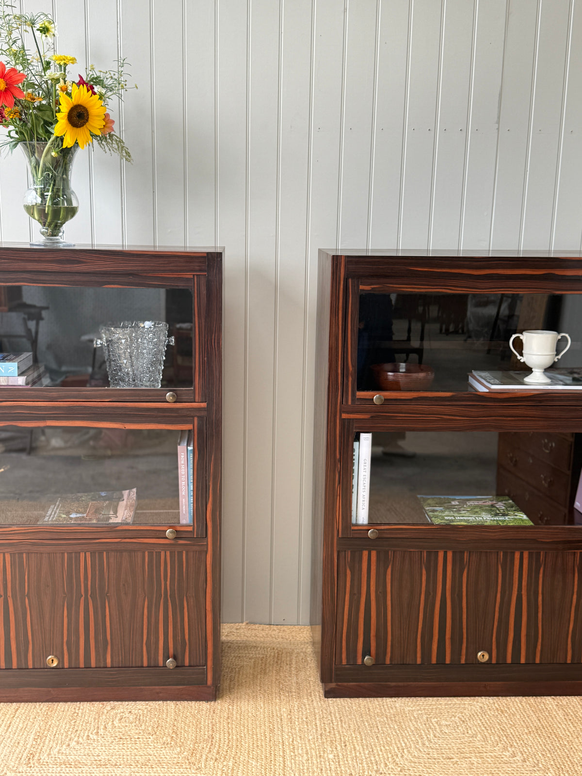 Pair of Macassar Ebony Bookcases