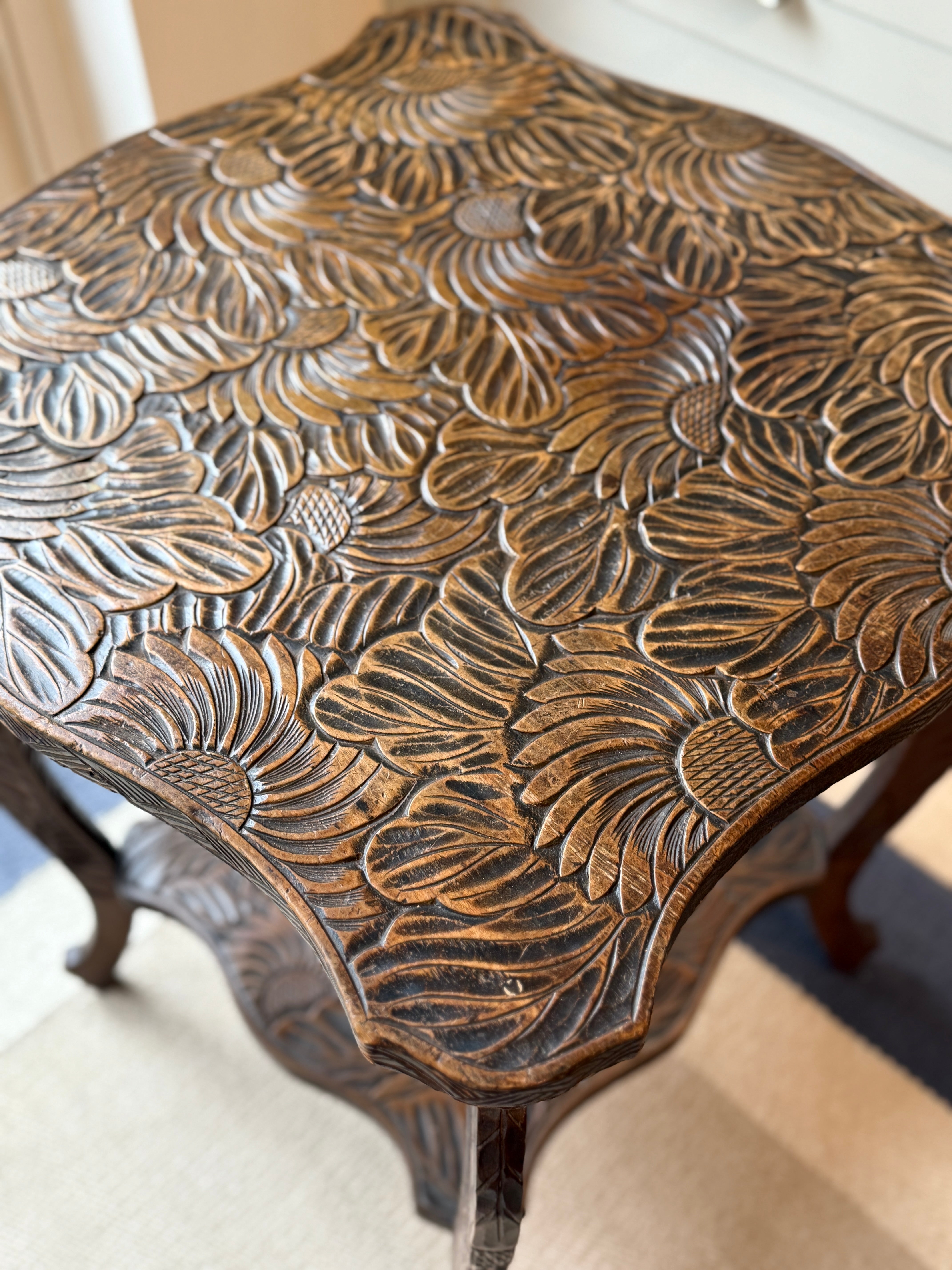 Japanese Carved Wood Table by Liberty & Co - circa 1930