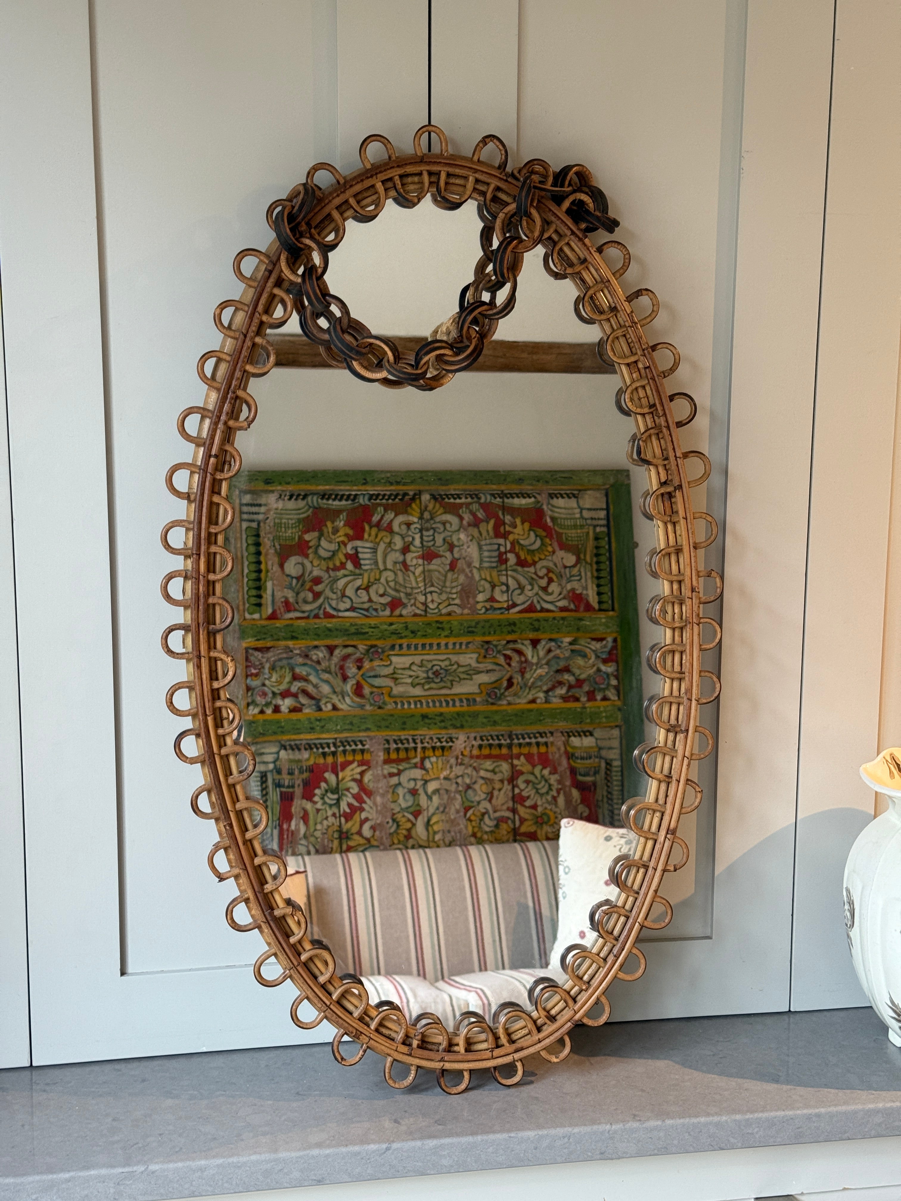 Albini Italian Cane Mirror with Chain
