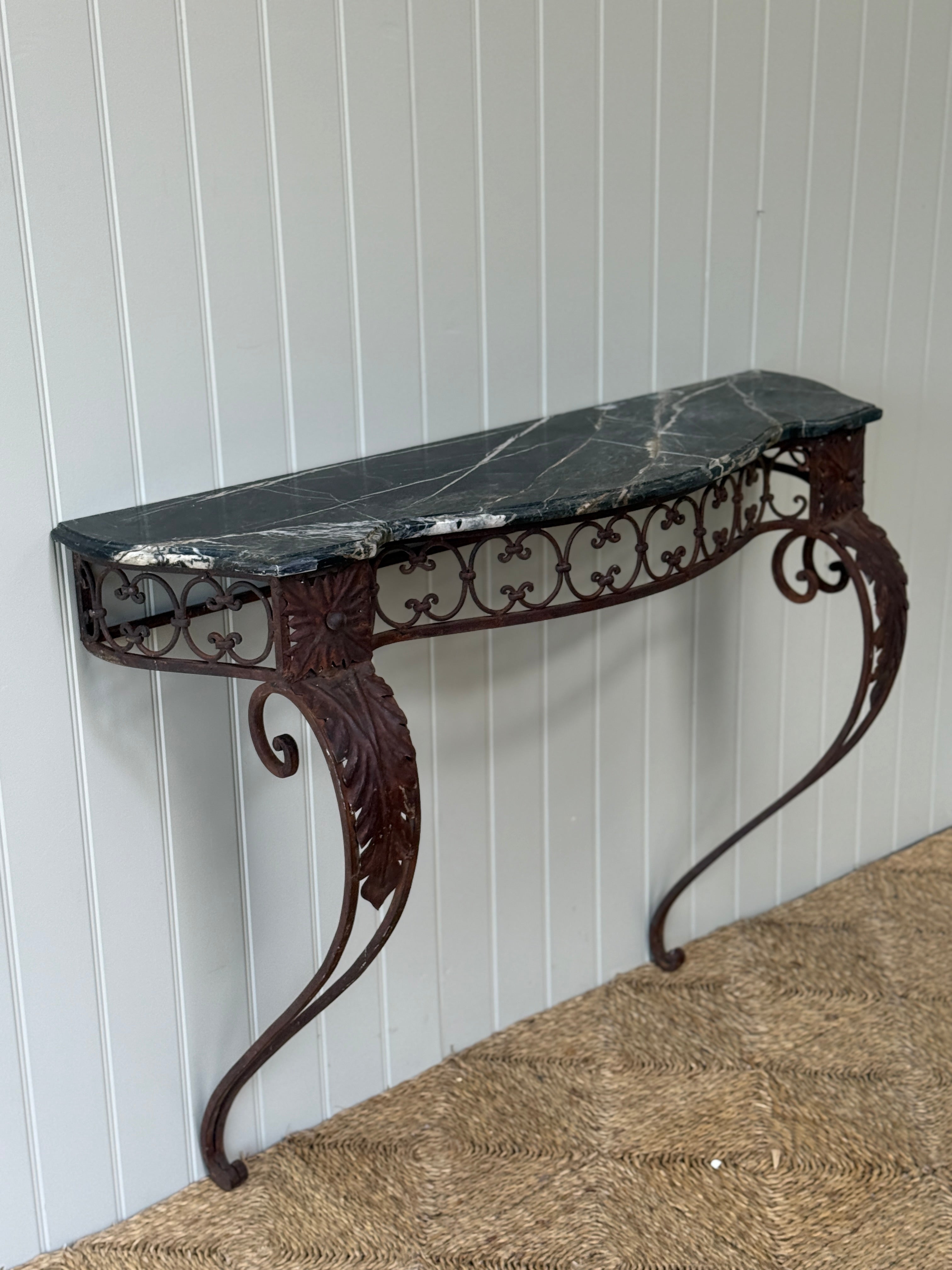 French Marble Topped Wall Console
