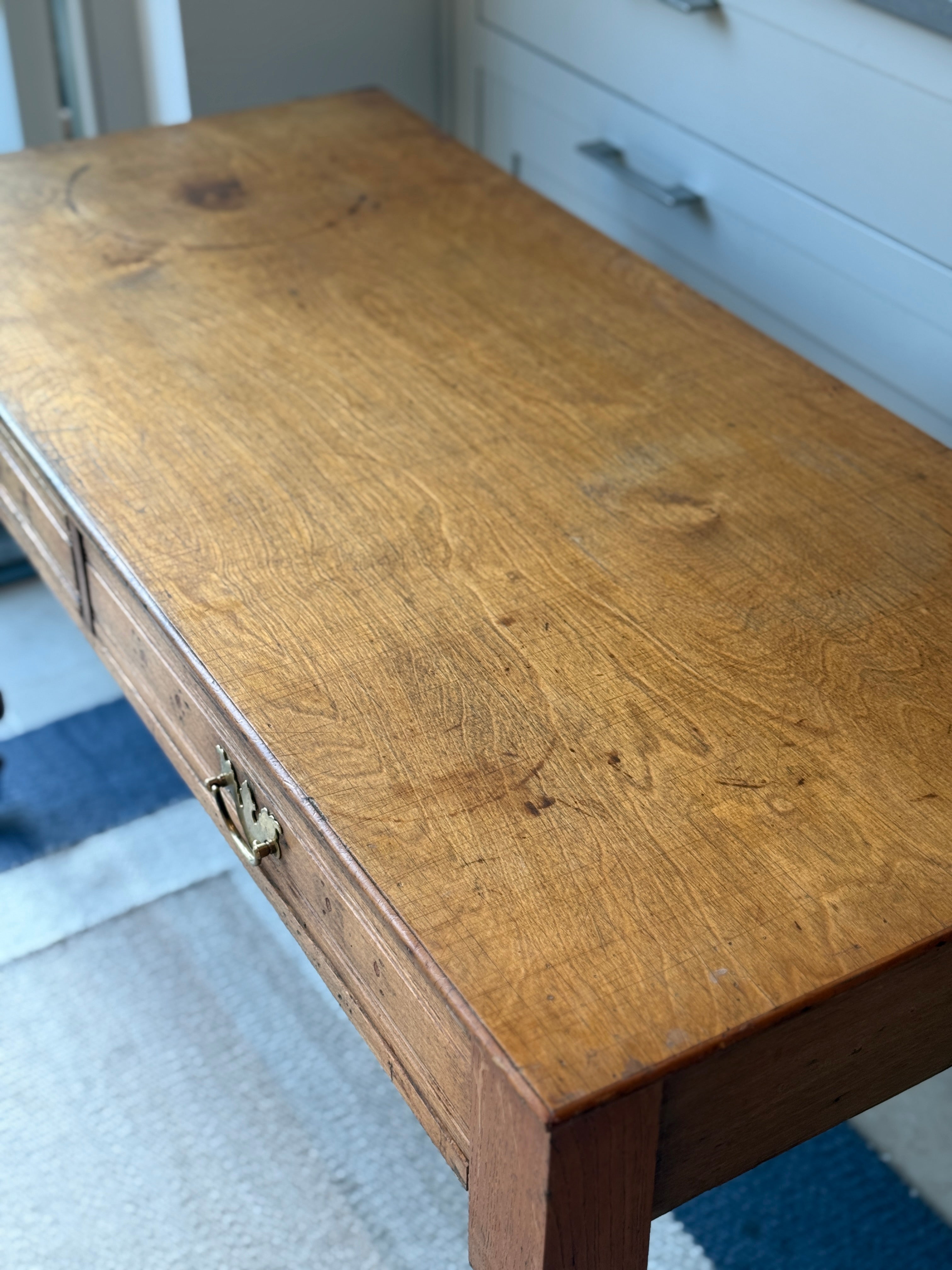 Antique Pine Desk on Castors