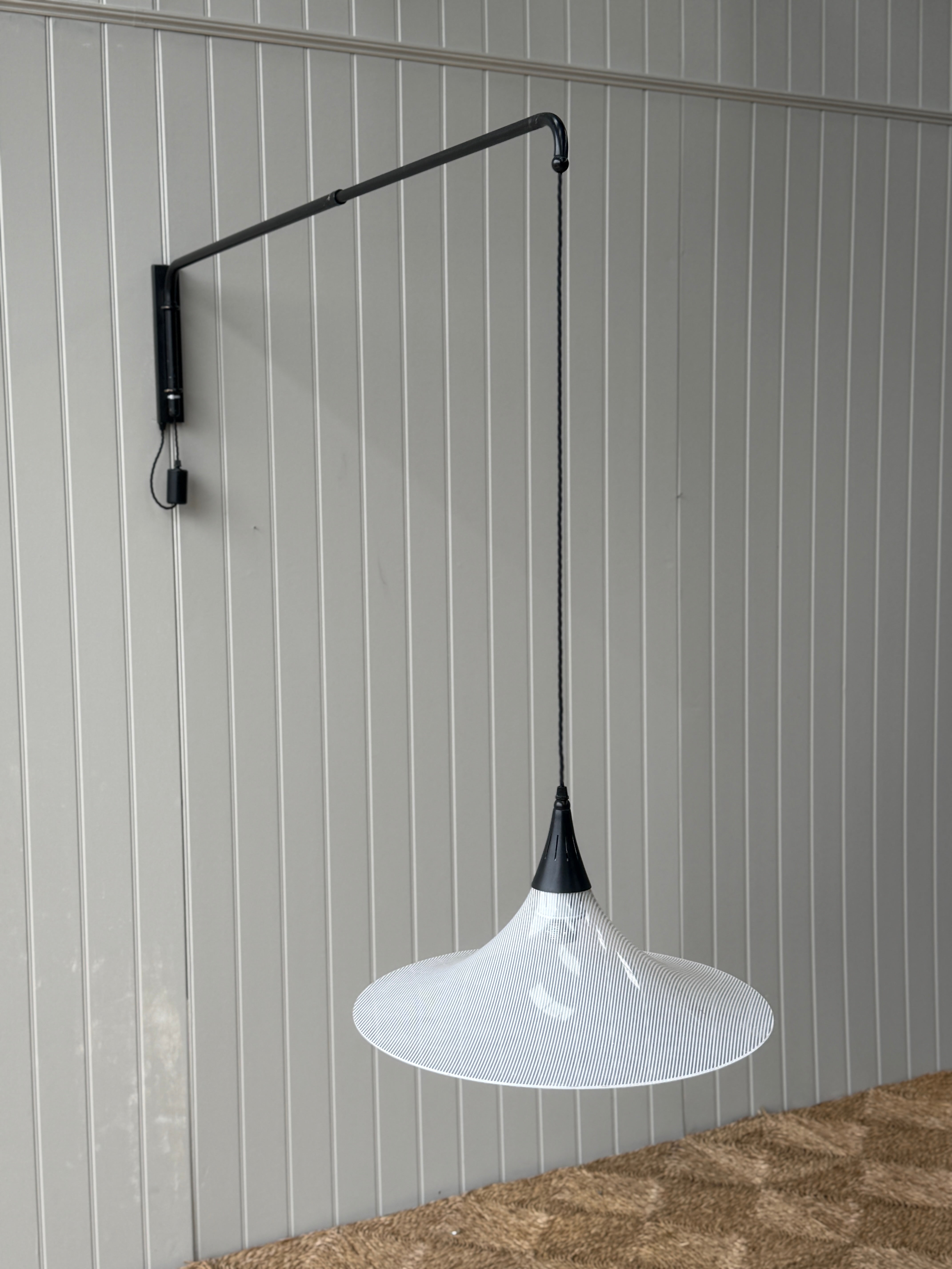 Italian Counterweight Extending Wall light with Perspex Shade