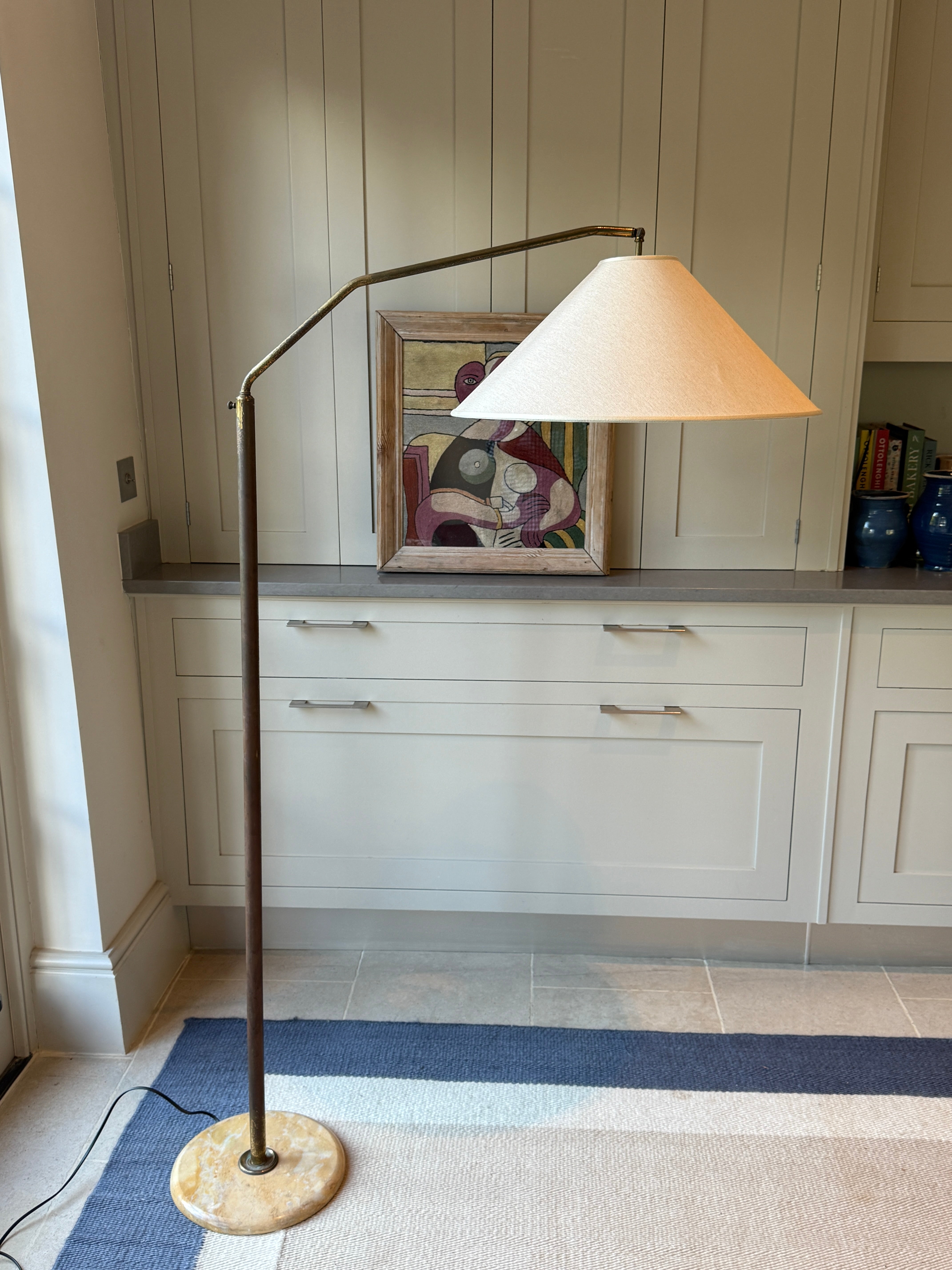 Italian 50s Marble & Brass Extending Floor lamp