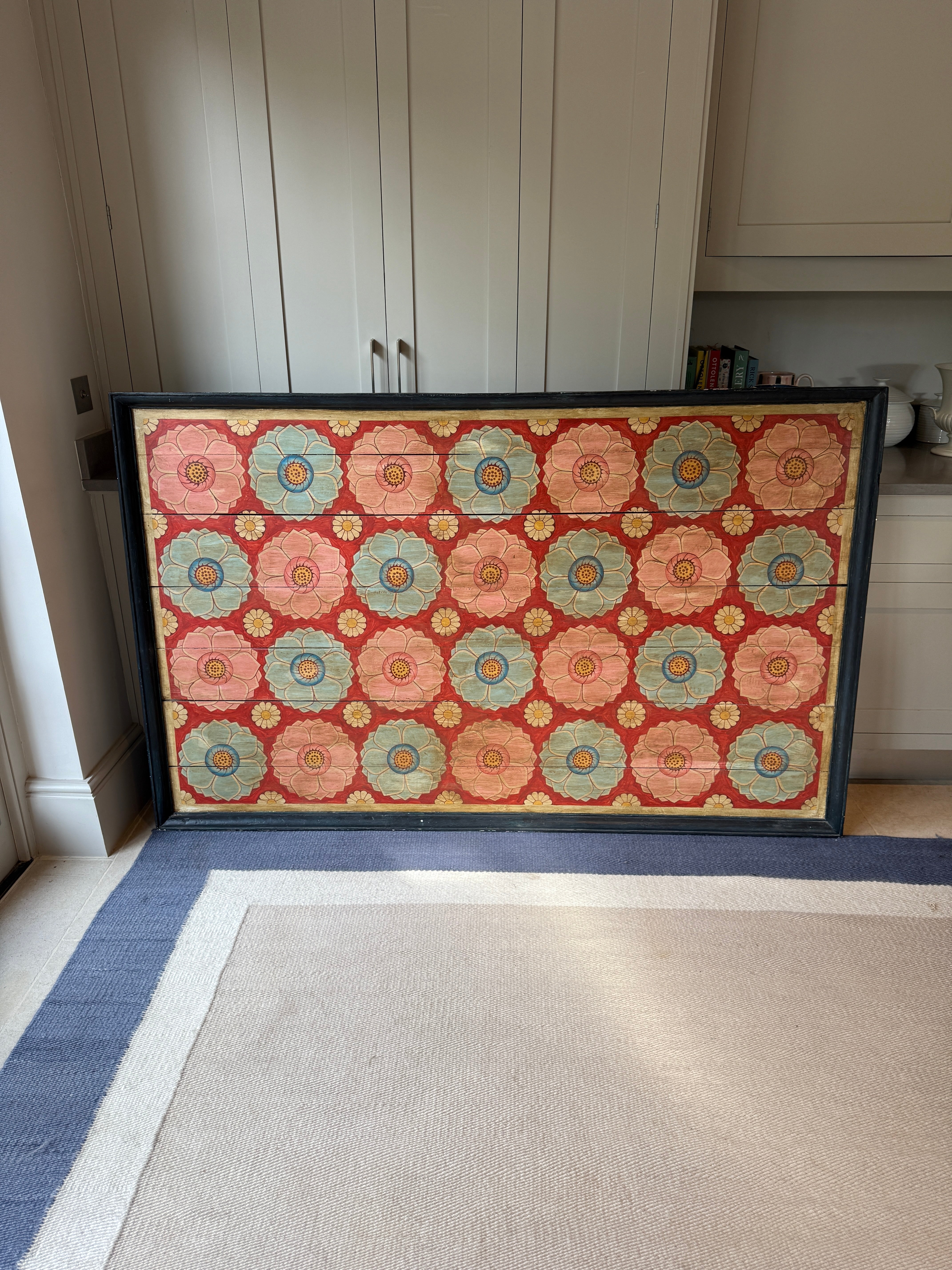 Large Framed Antique Kandayan Wood Panel
