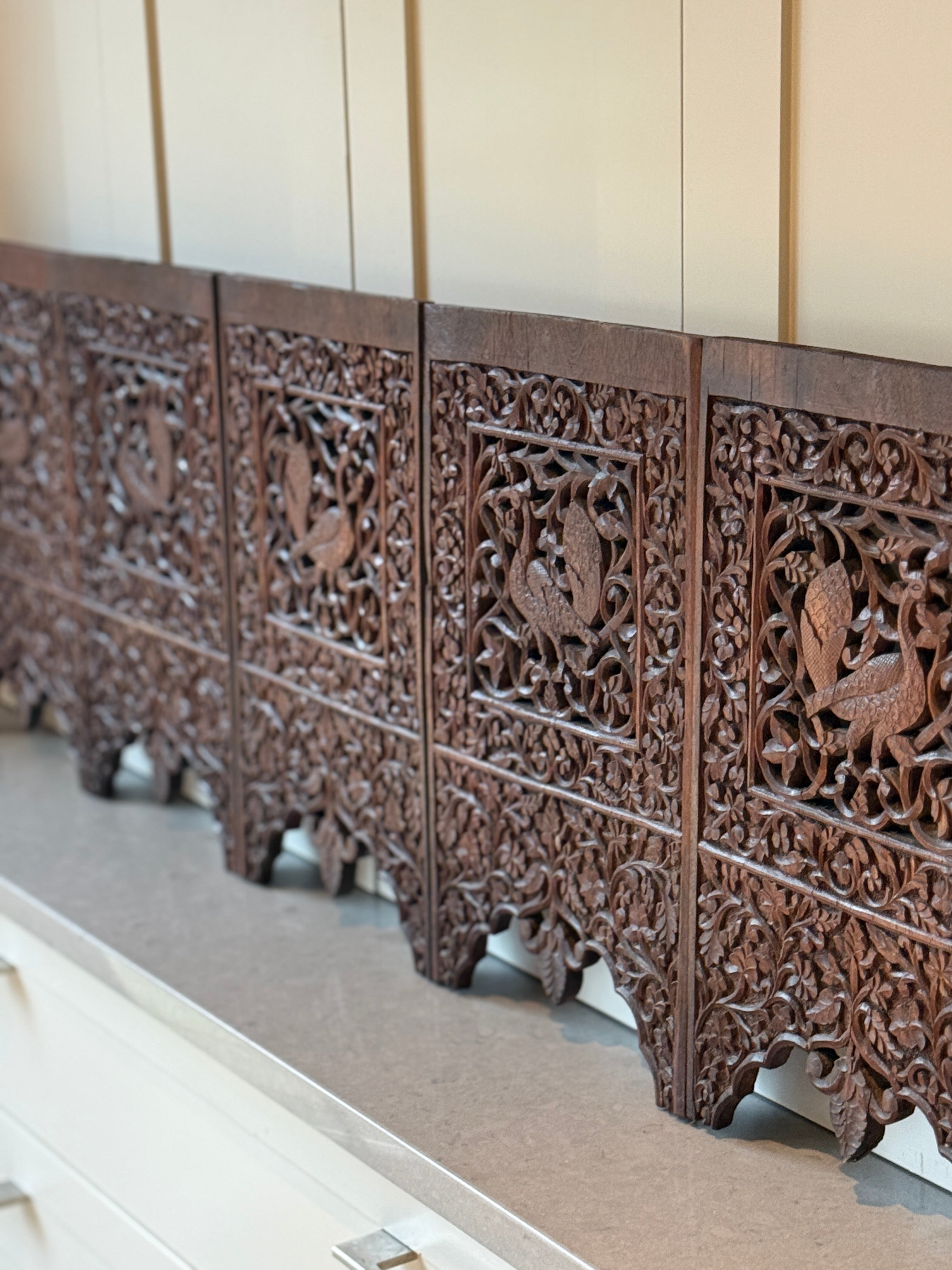 Anglo Indian Carved Wood Panel