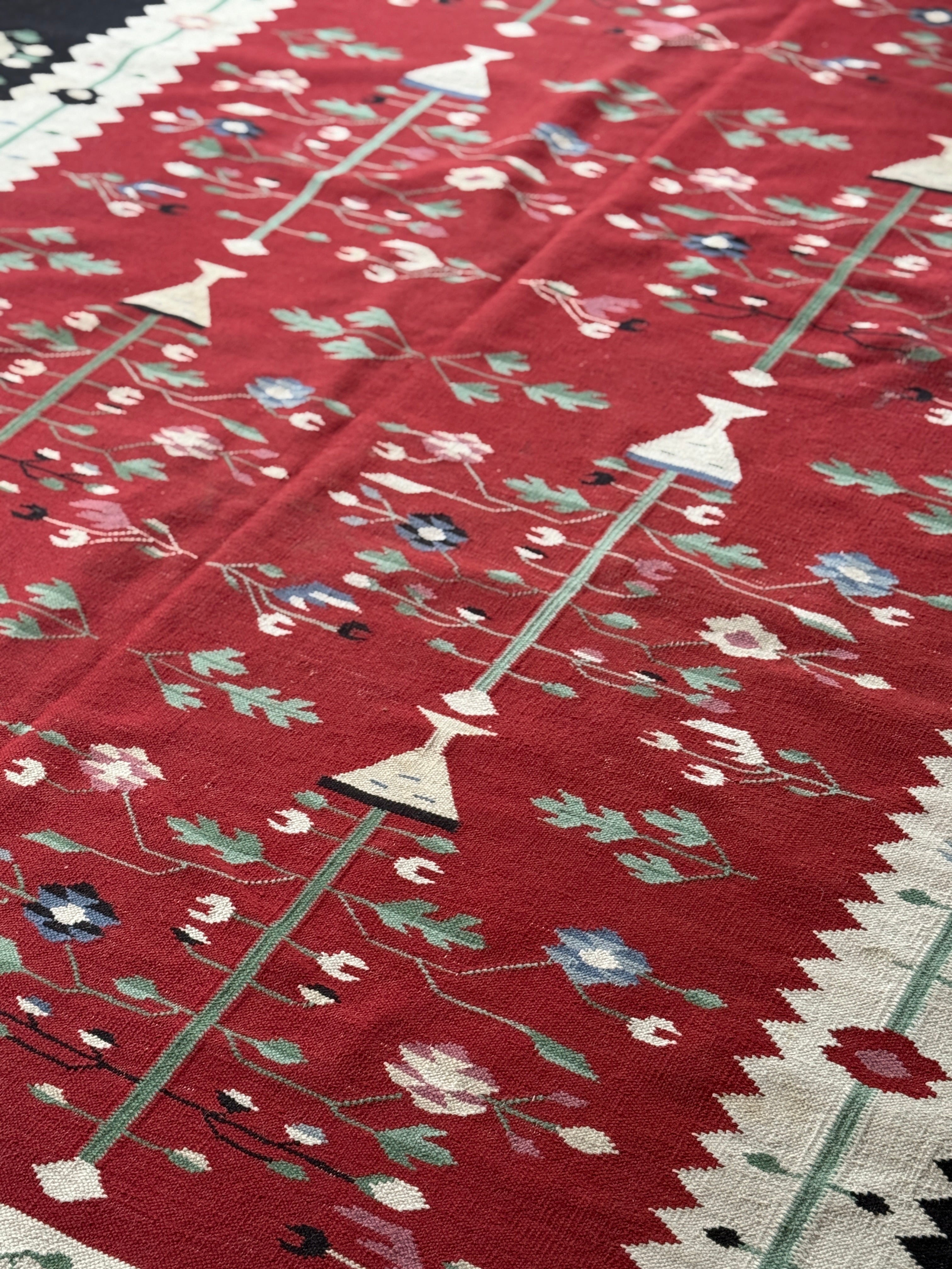 Large Vintage Balkan Sharkoy Kilim circa 1960