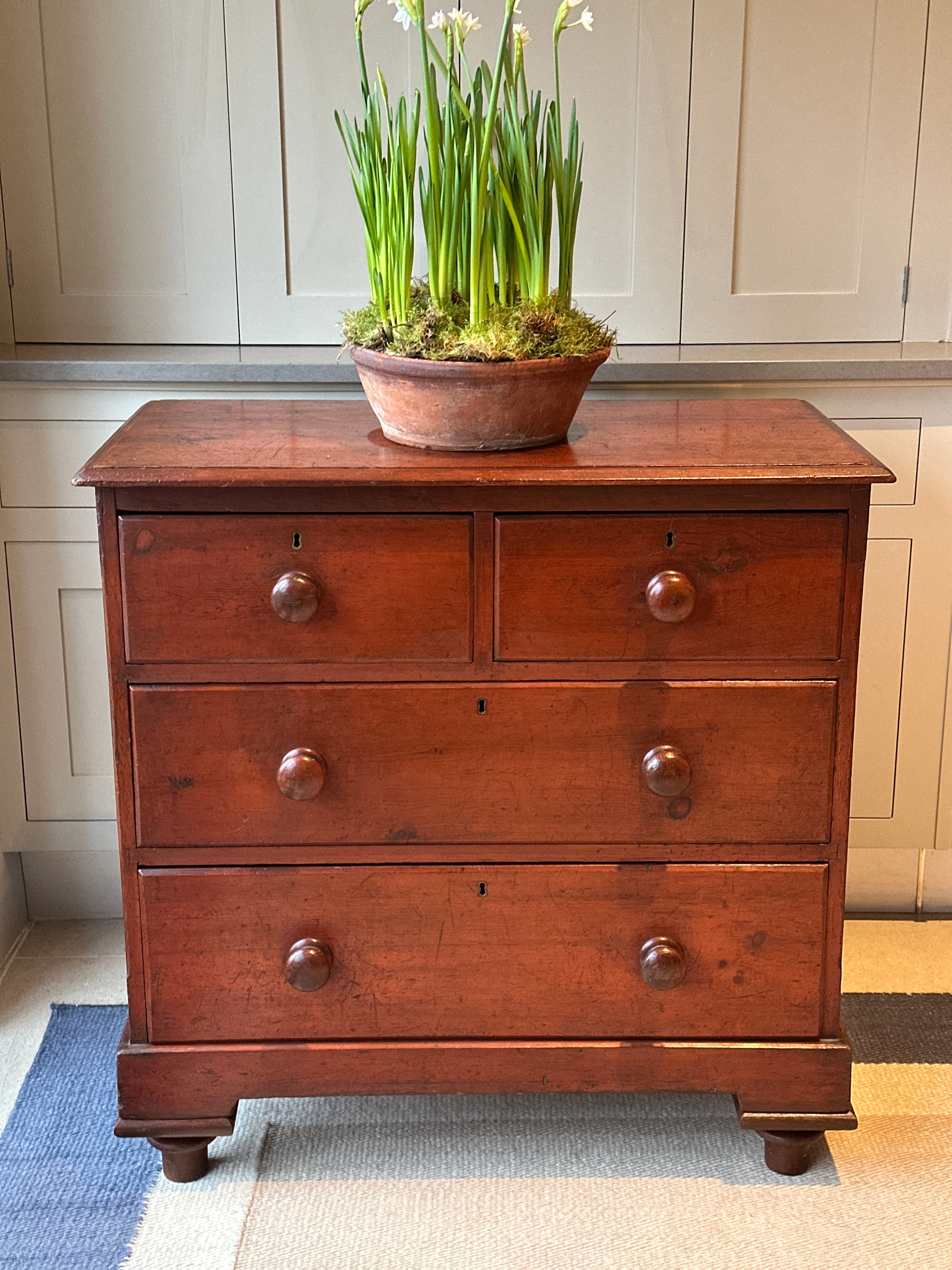 Small Faux Mahogany Chest of Drawers