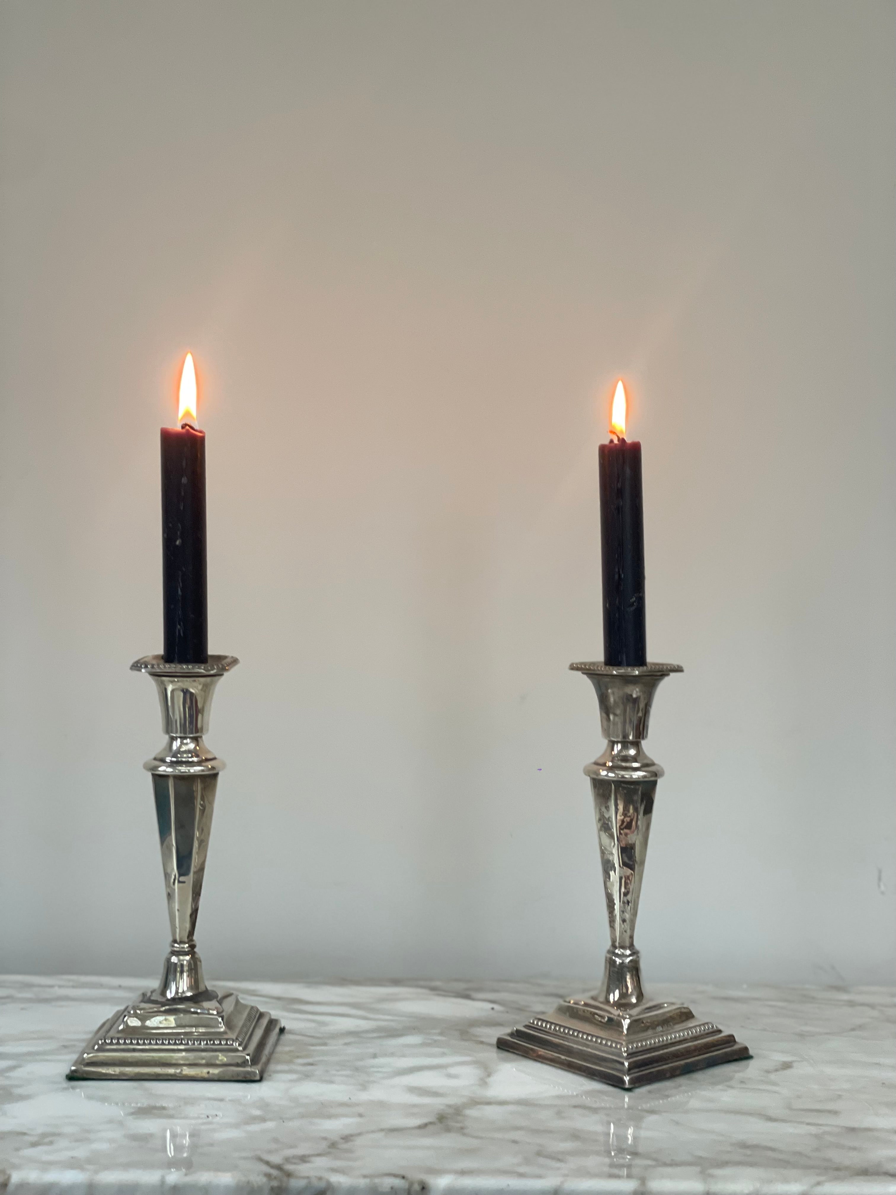 Pair of Silver Candlesticks