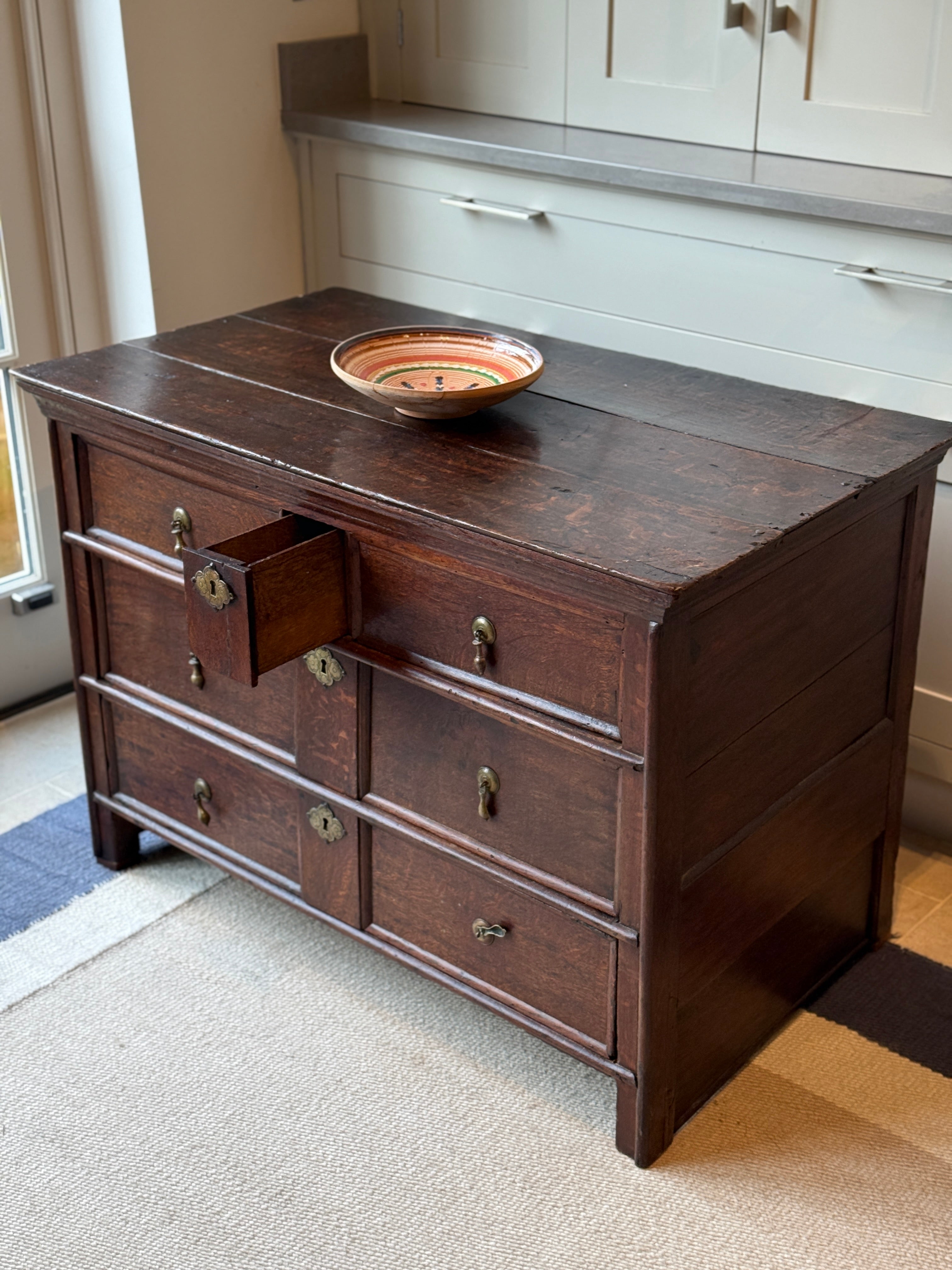 Low Oak Chest of drawers