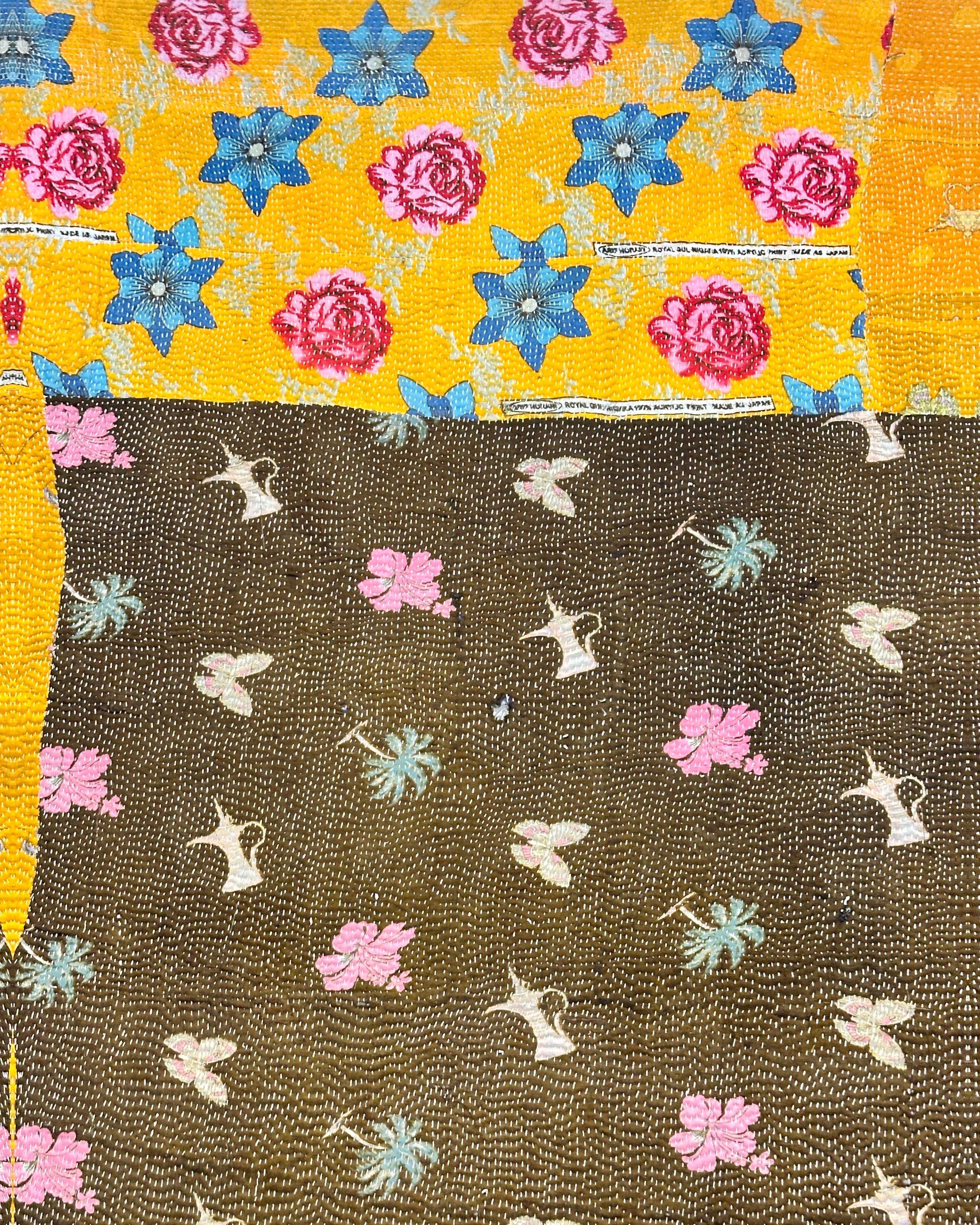 Orange & brown vintage kantha