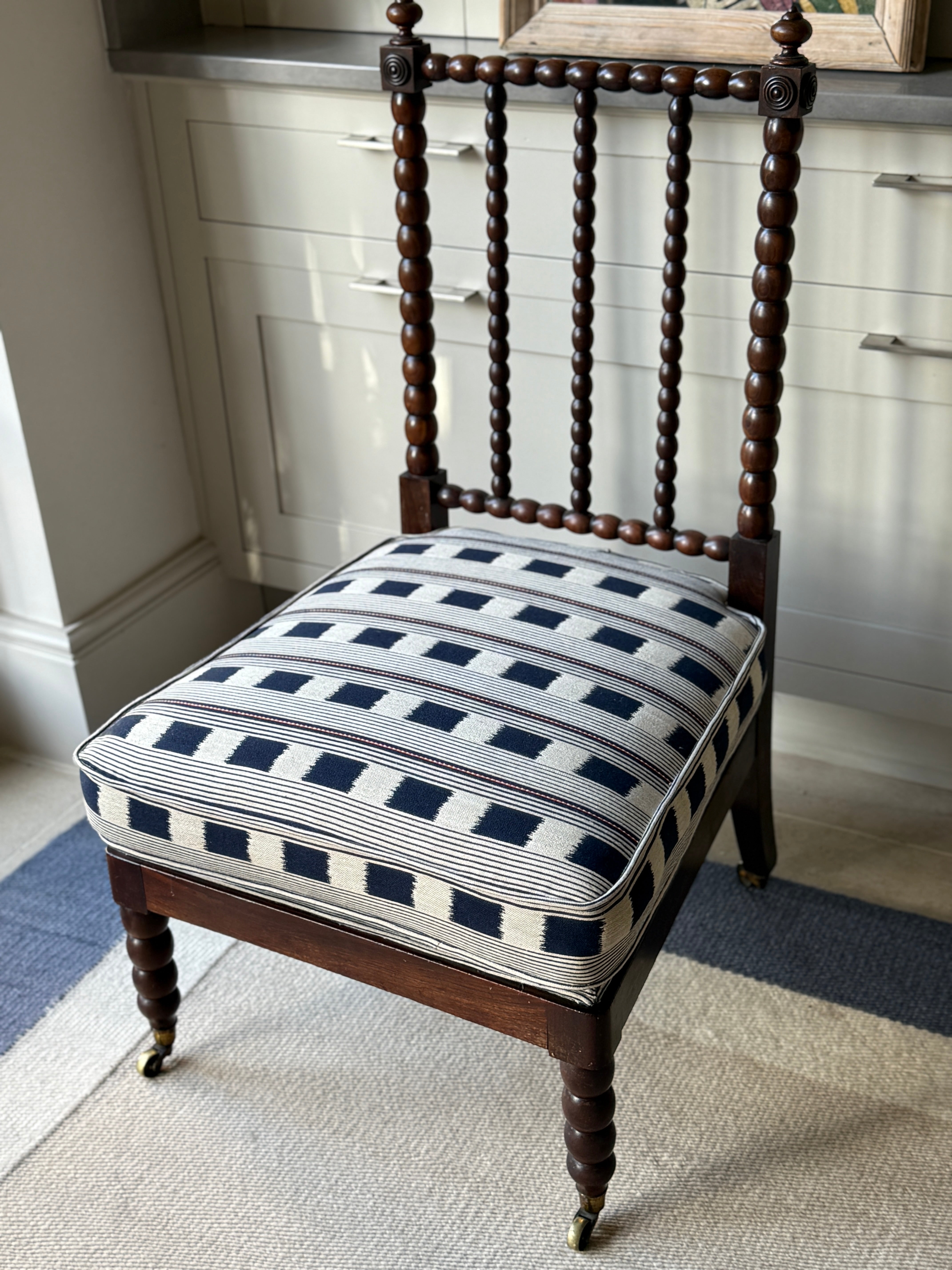 Regency Bobbin Chair in Lost & Found Navy