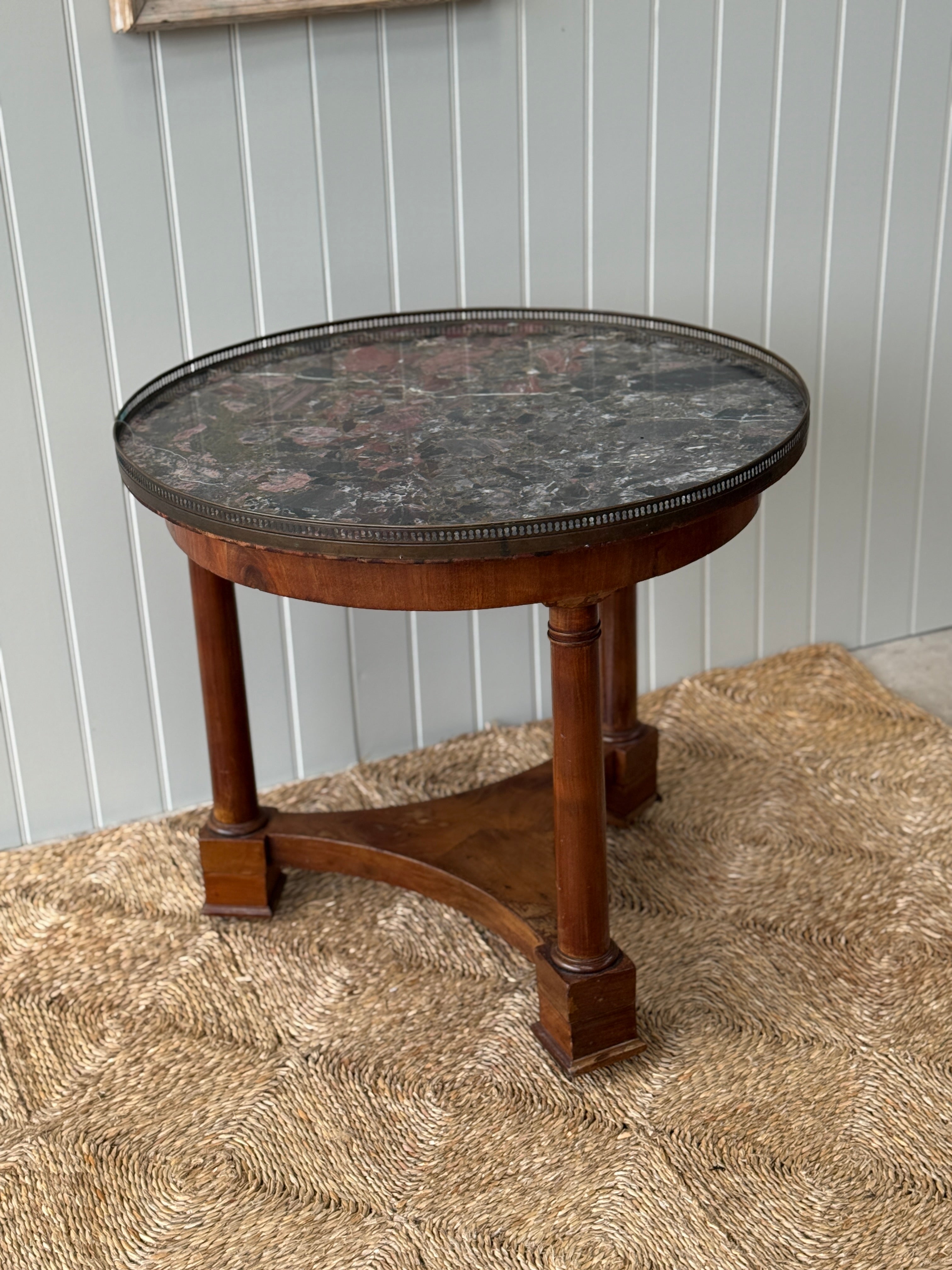 French Gueridon with galleried Marble Top