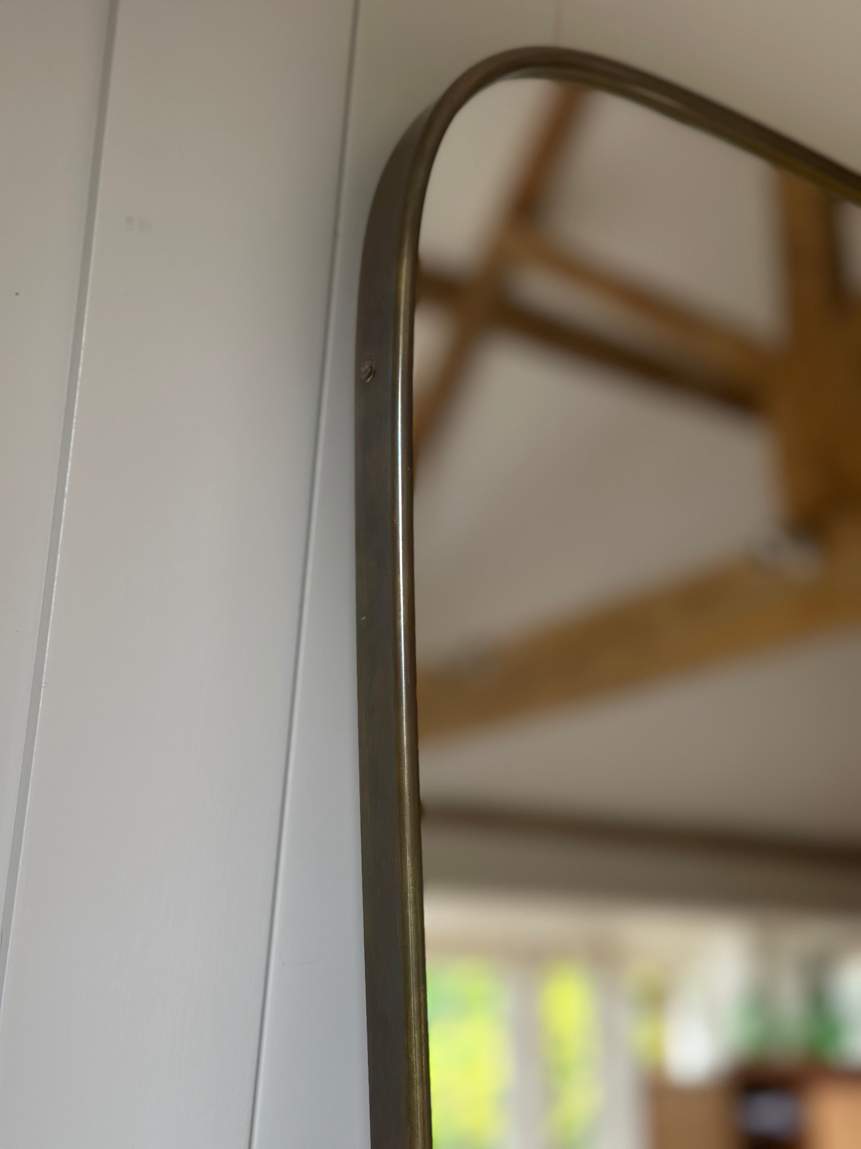 Large Italian Brass Shield Mirror (96.5cm by 78cm)