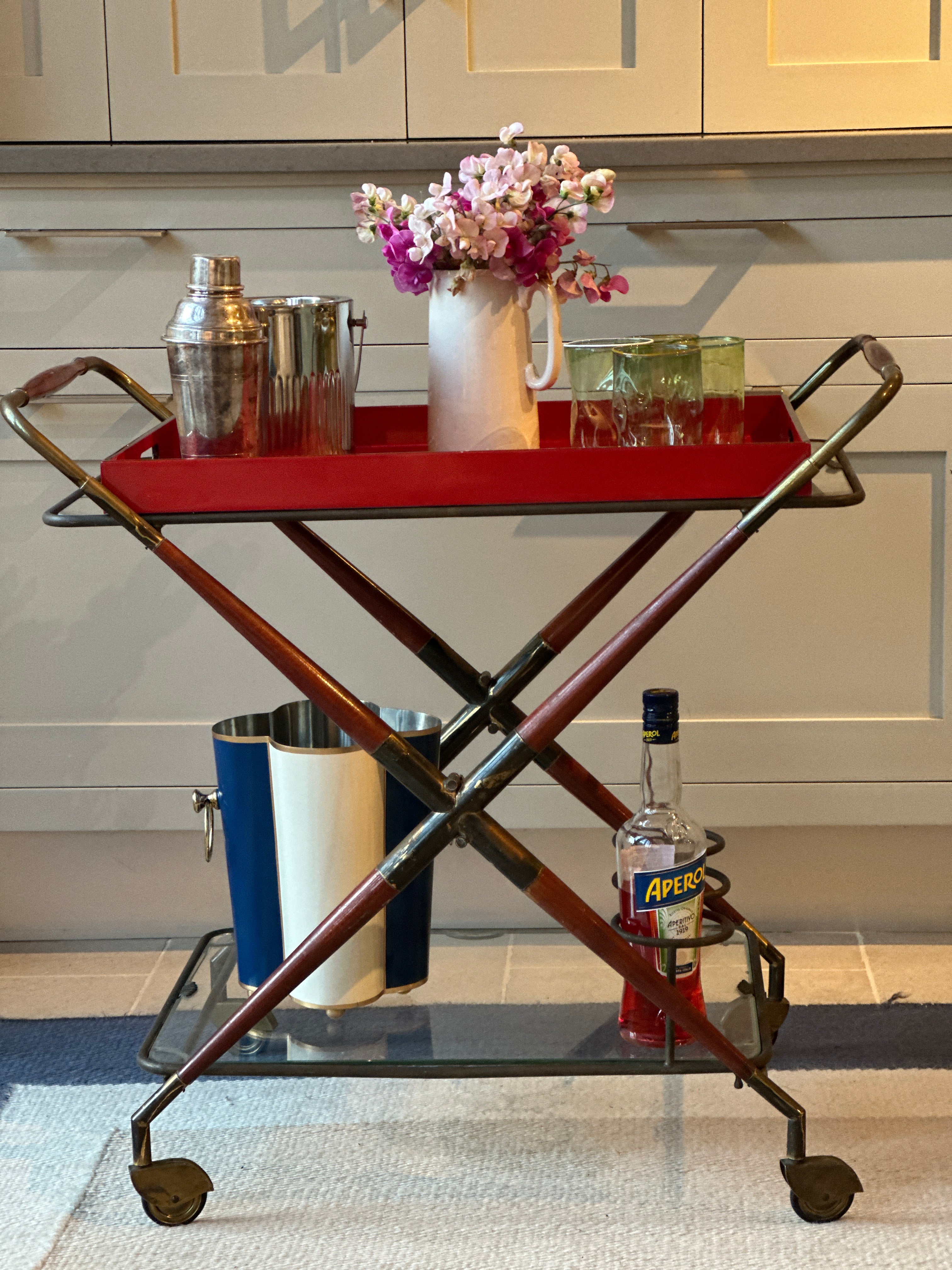 1950's Foldable Italian Drinks Cart by Cesare Lacca