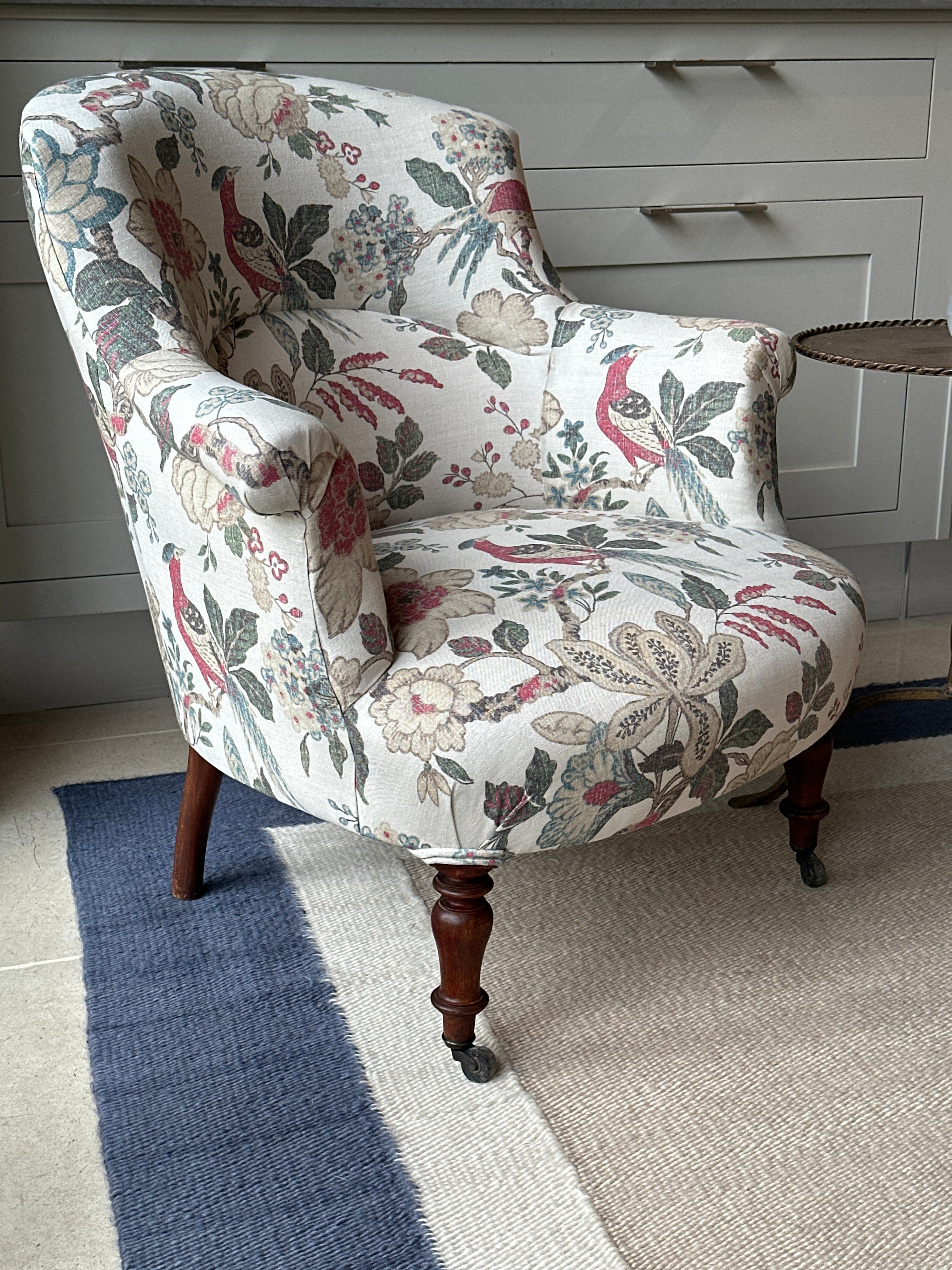 Single French Tub Chair in Inchrya Linen