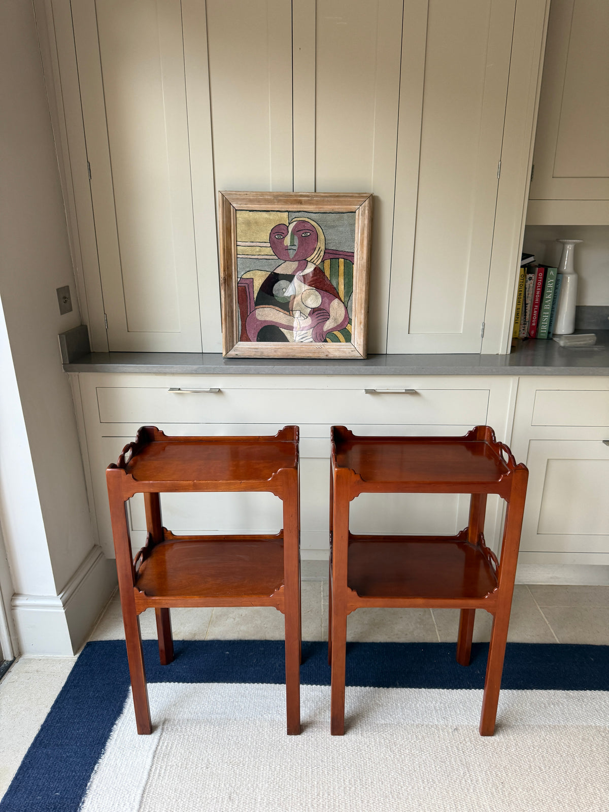 Pair of Mahogany Two-Tier Tray-Top Occasional Tables, Early 20th Century