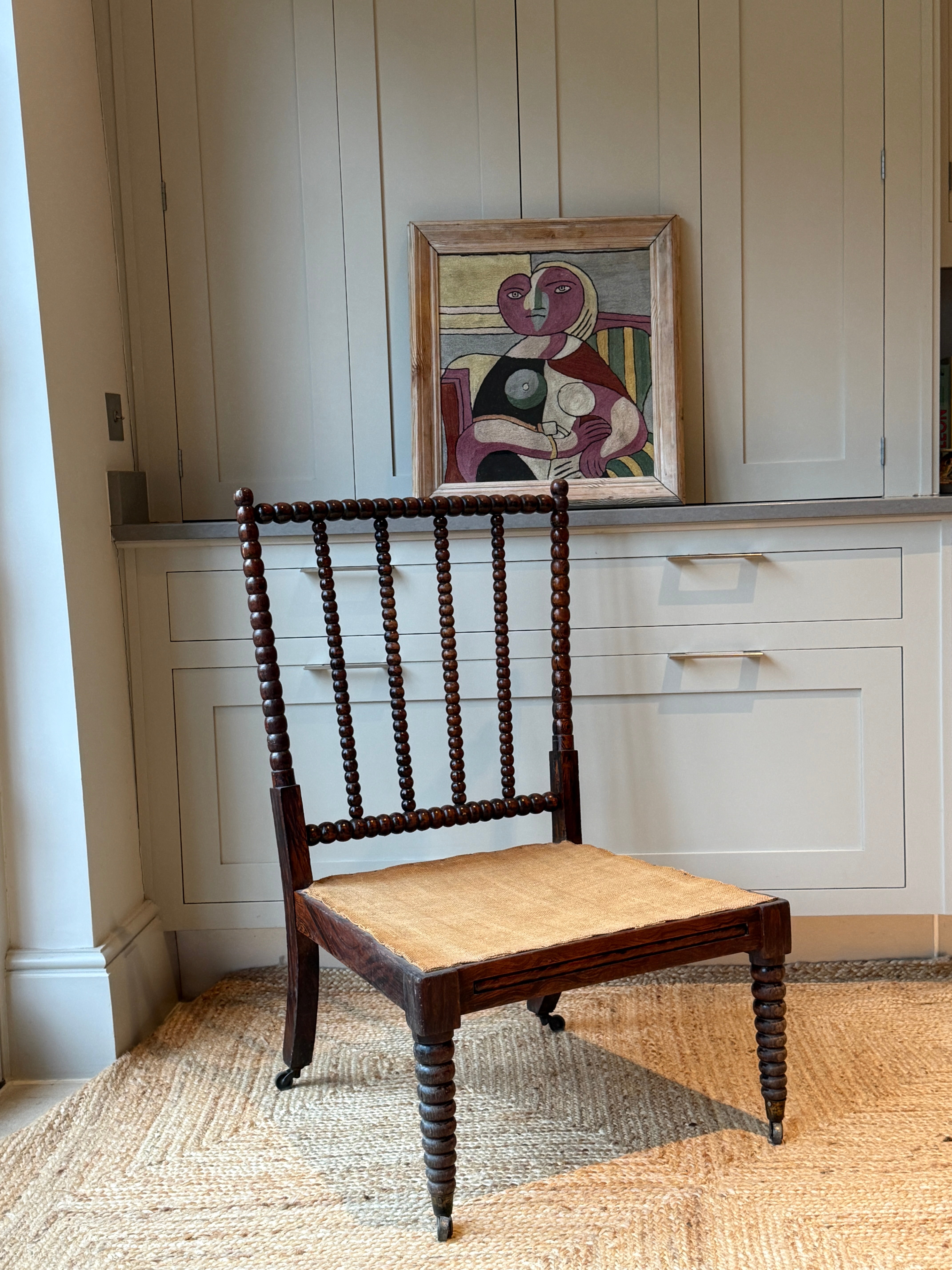 19th Century Bobbin slipper Chair