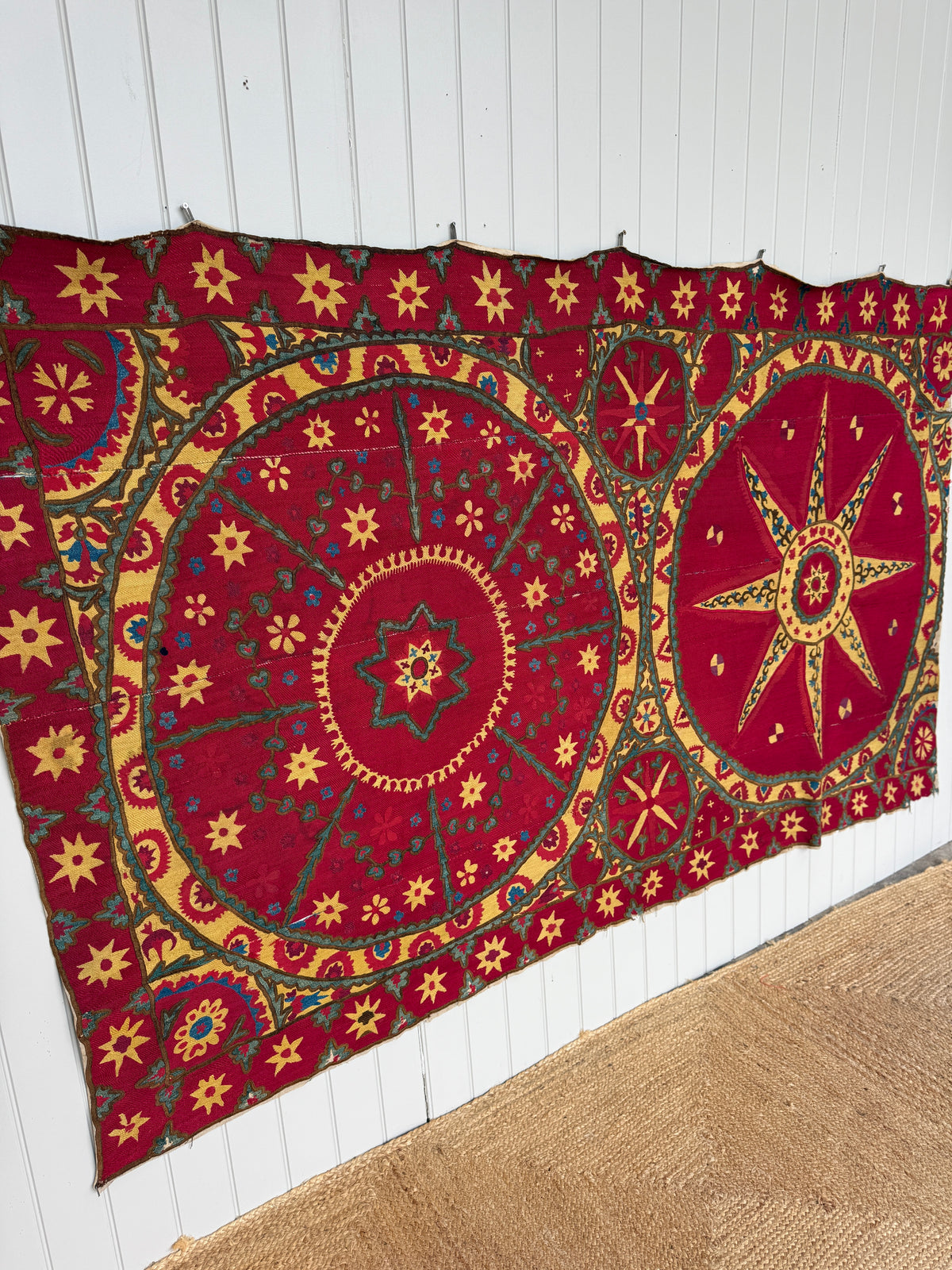 Large Antique Suzani Wall Hanging, Tashkent, Uzbekistan, Late 19th Century