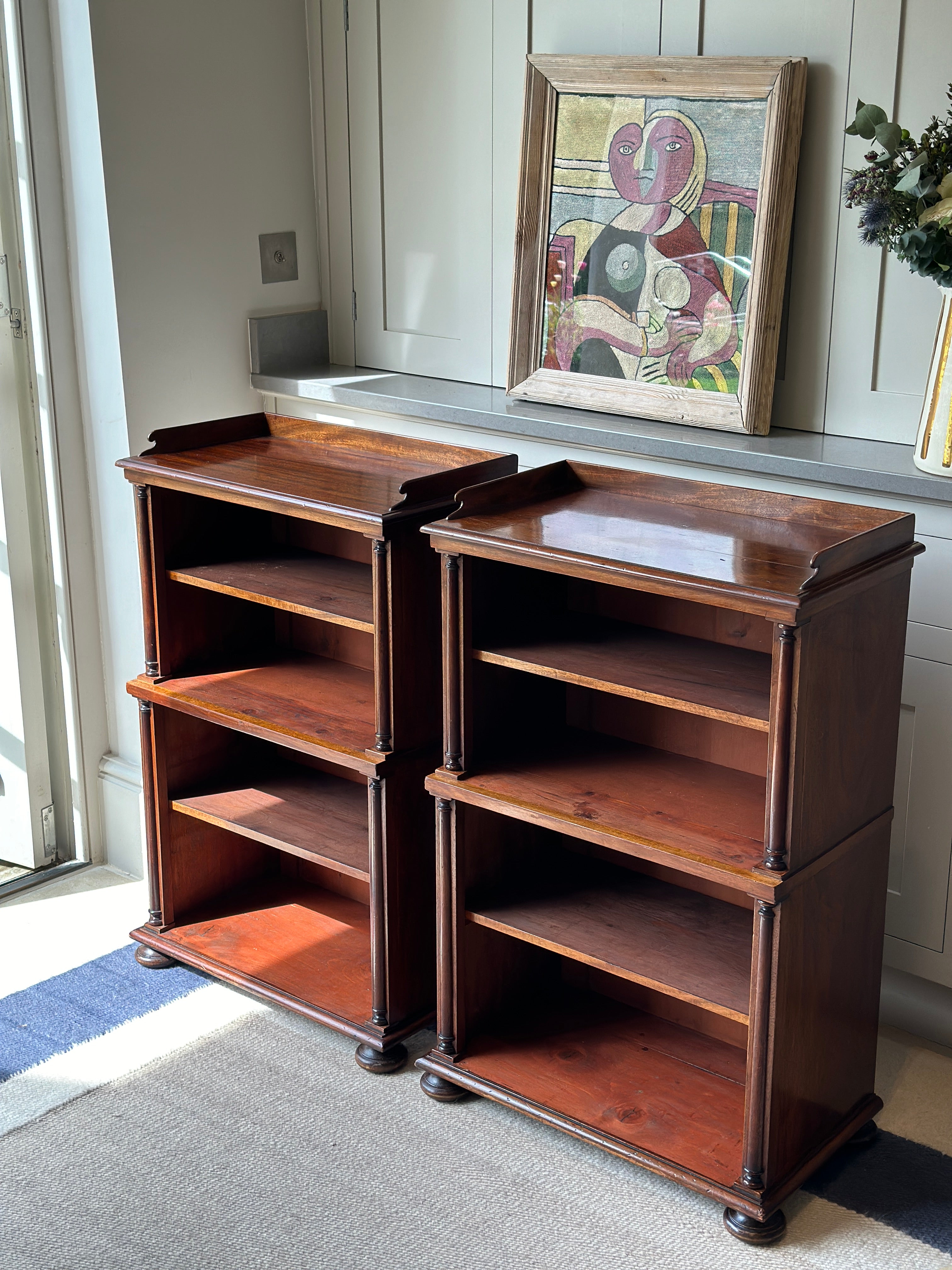 Small Pair of Regency Waterfall Bookcases