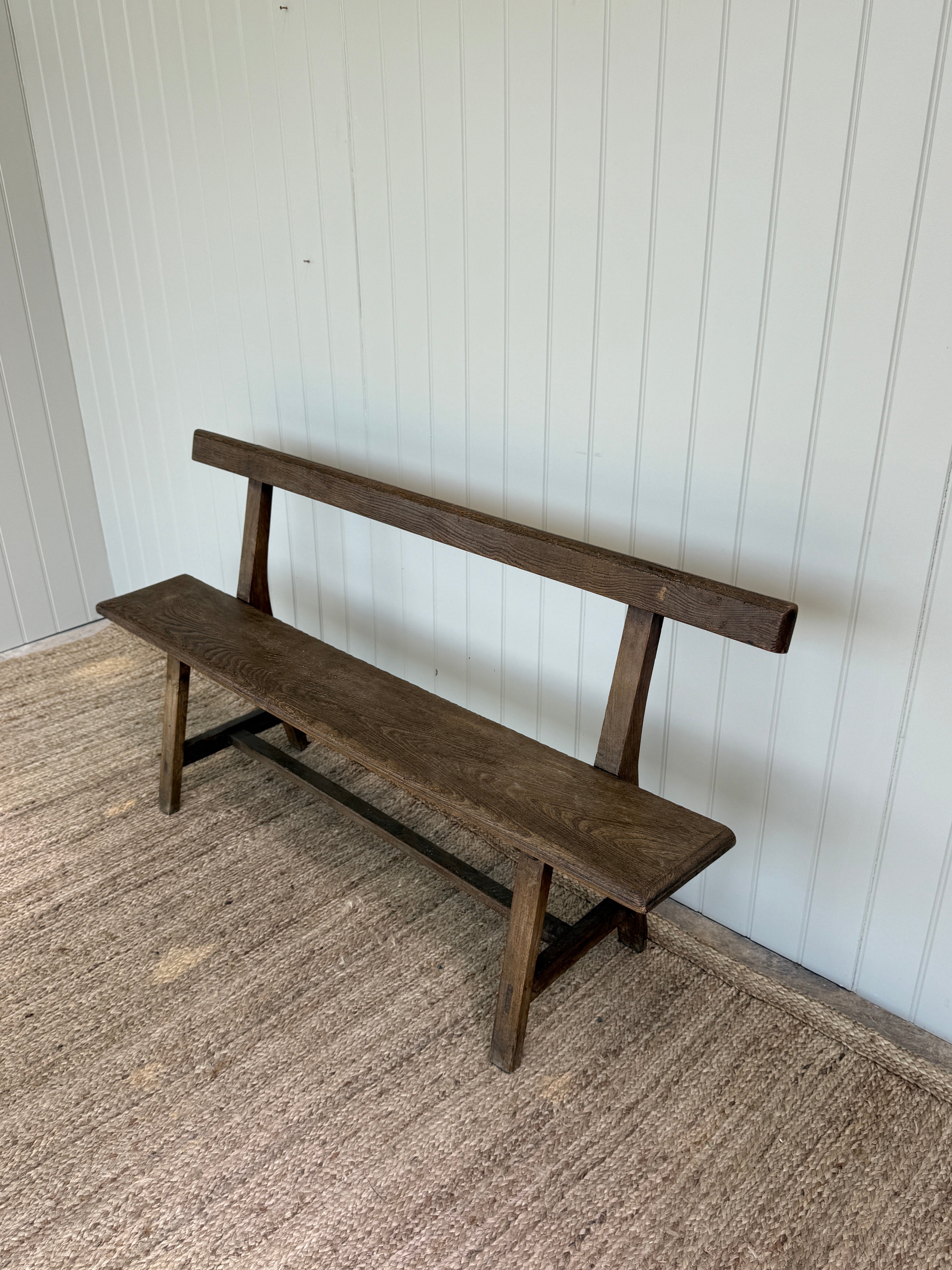 Narrow English Oak Bench