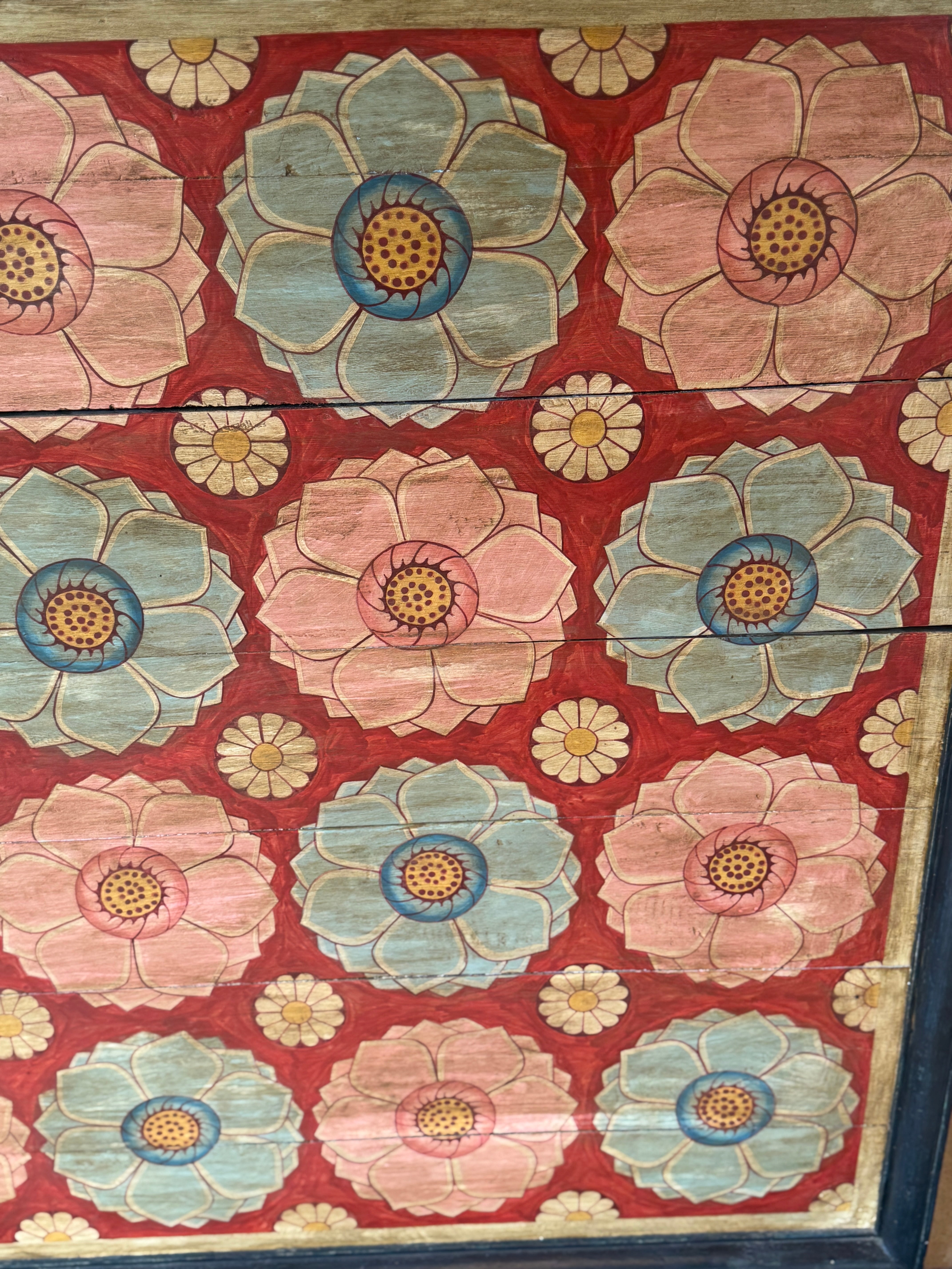 Large Framed Antique Kandayan Wood Panel
