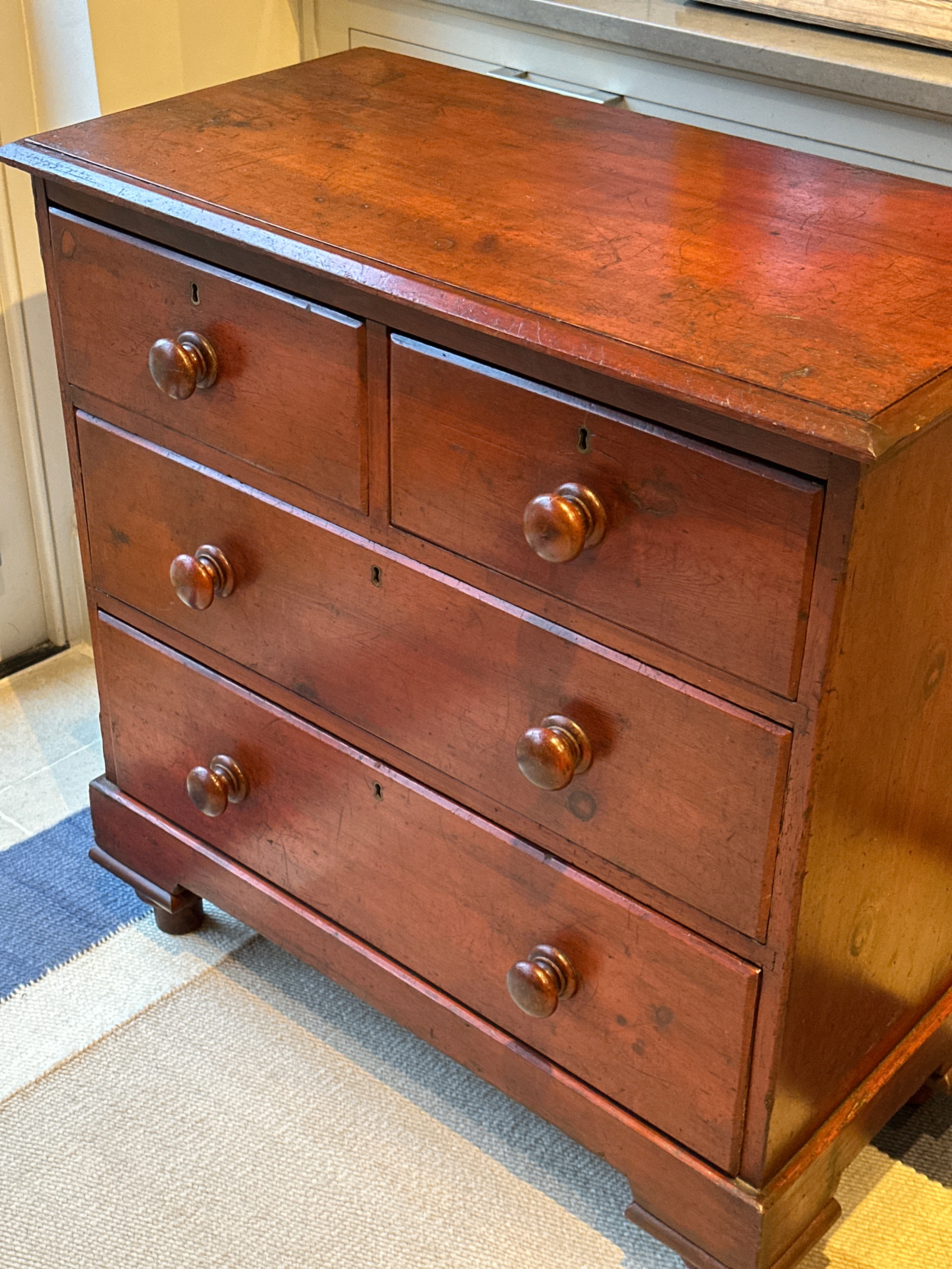Small Faux Mahogany Chest of Drawers