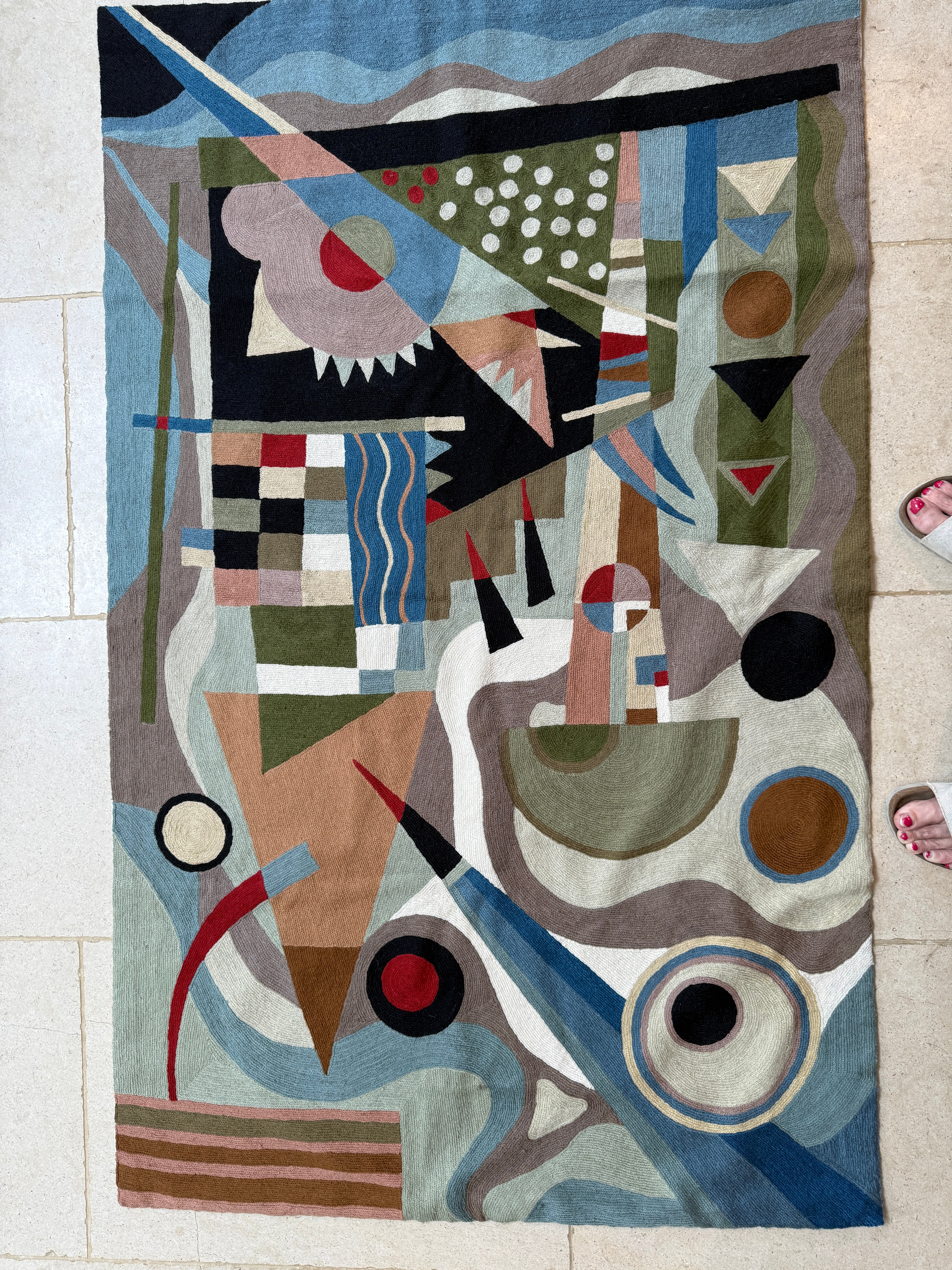 Polychrome Abstract Needlepoint Wallhanging