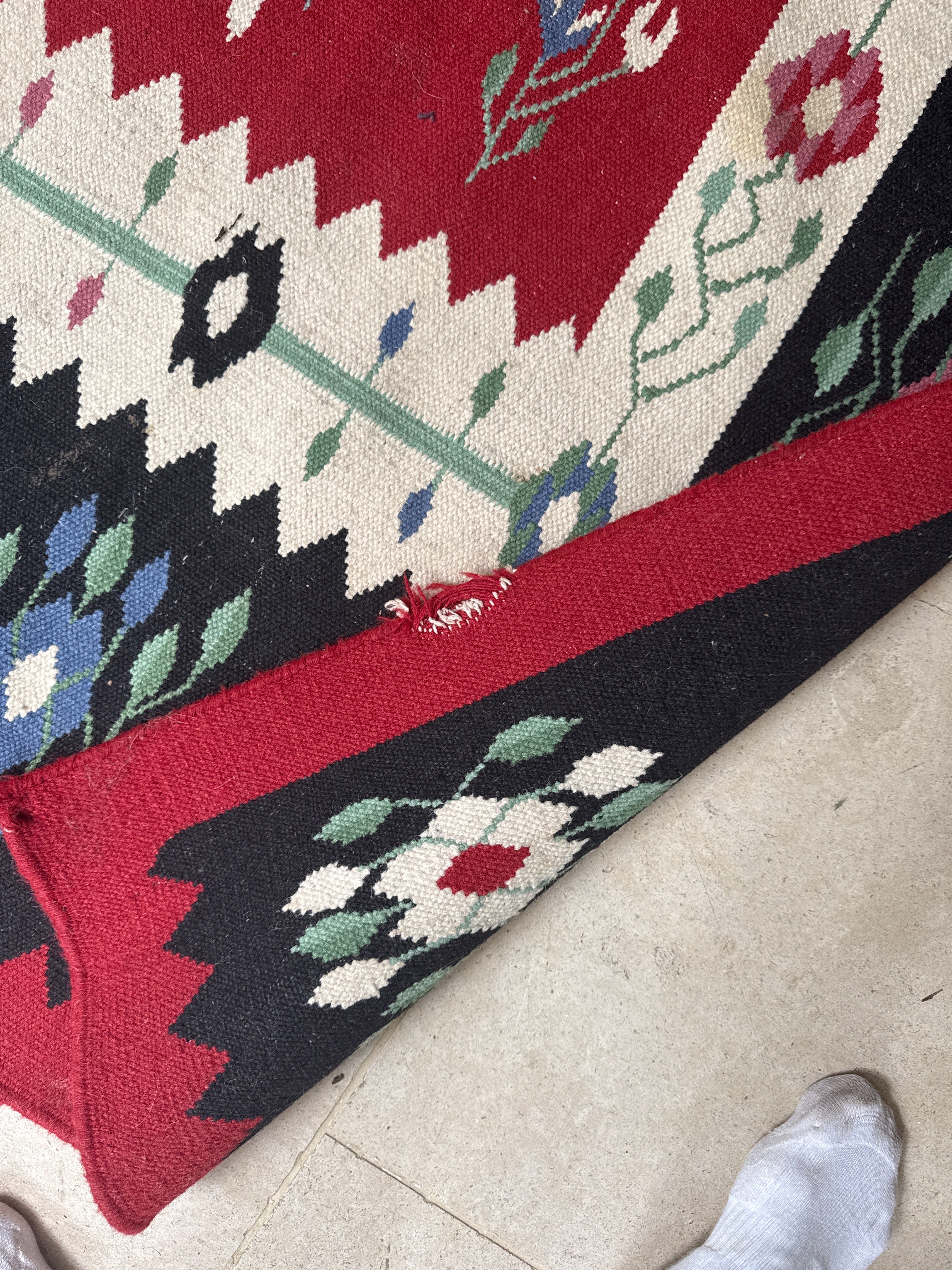 Large Vintage Balkan Sharkoy Kilim circa 1960