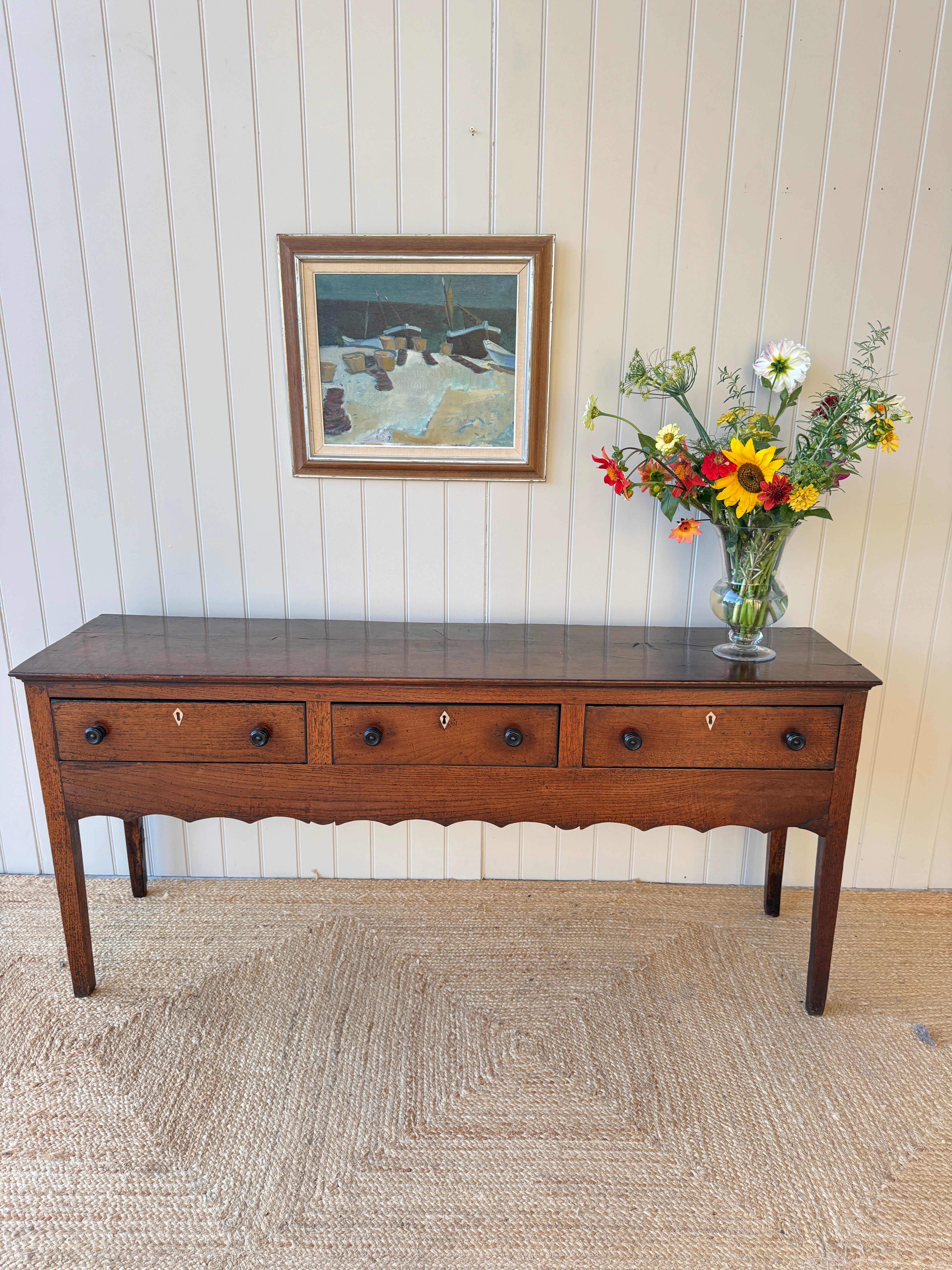 George III Oak Dresser Base, Circa 1780-1800