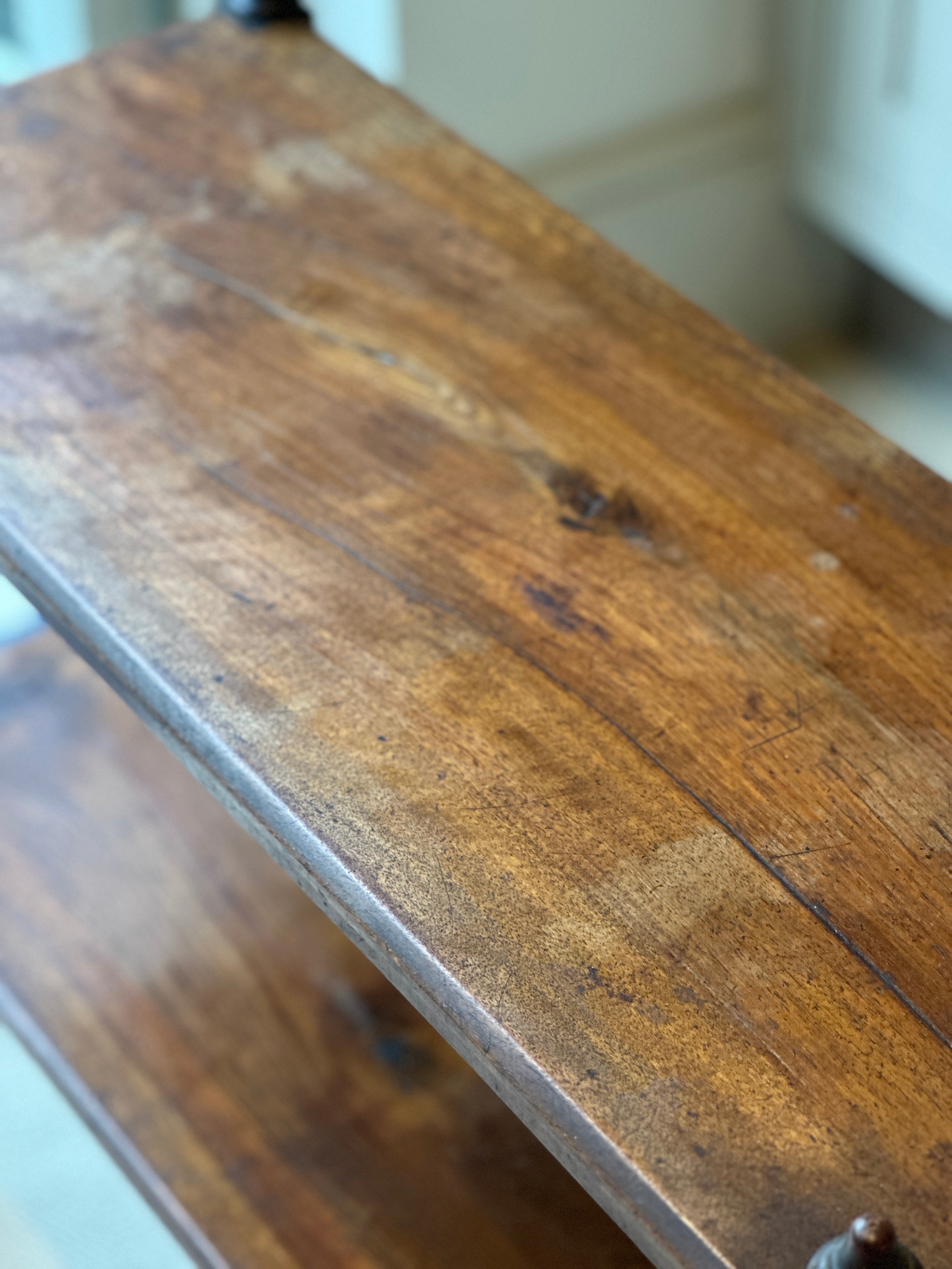 Small Mahogany 2 Tiered Etagere on castors